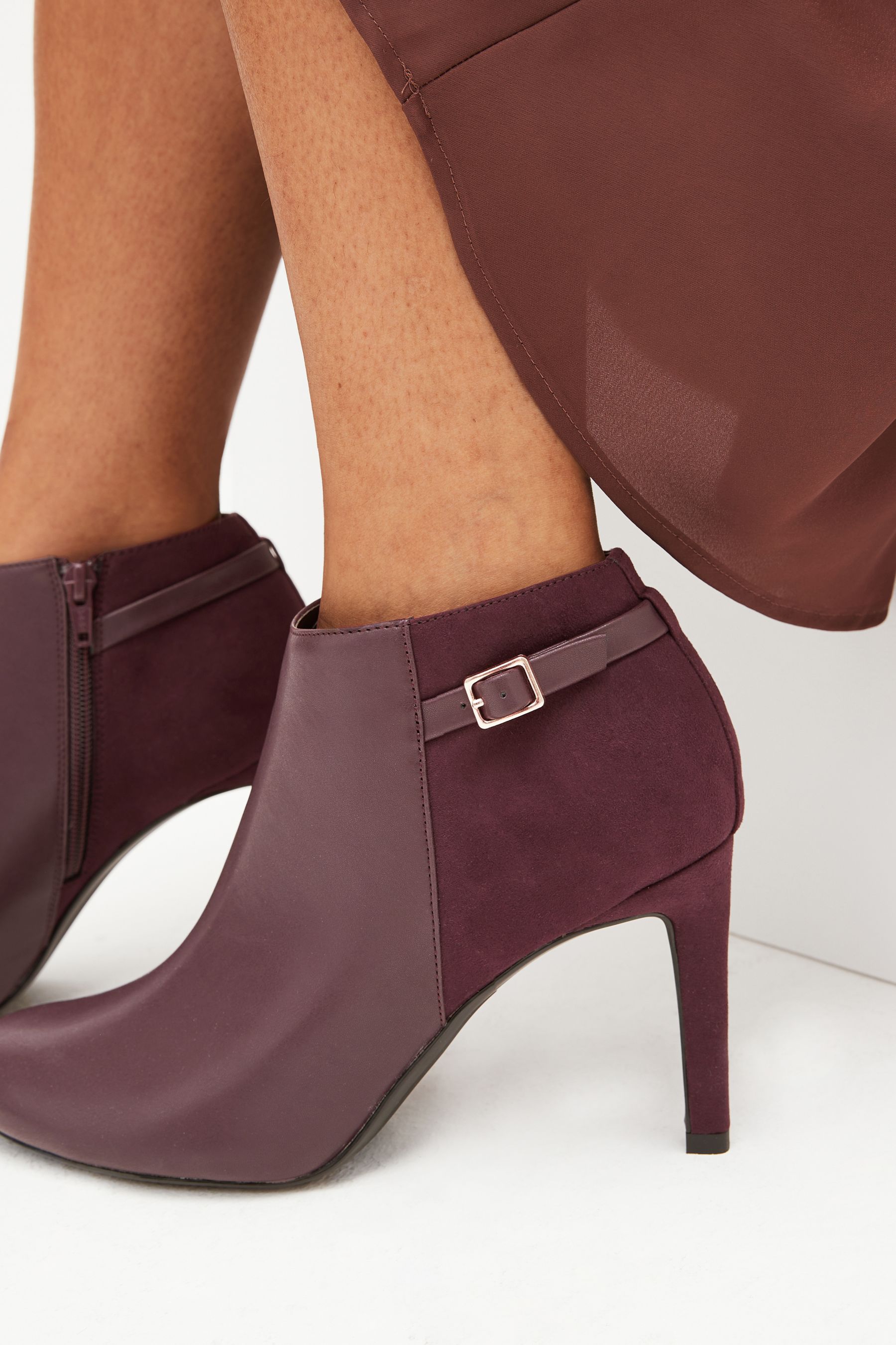 Buy Burgundy Red Forever Comfort Round Toe Shoe Boots from the