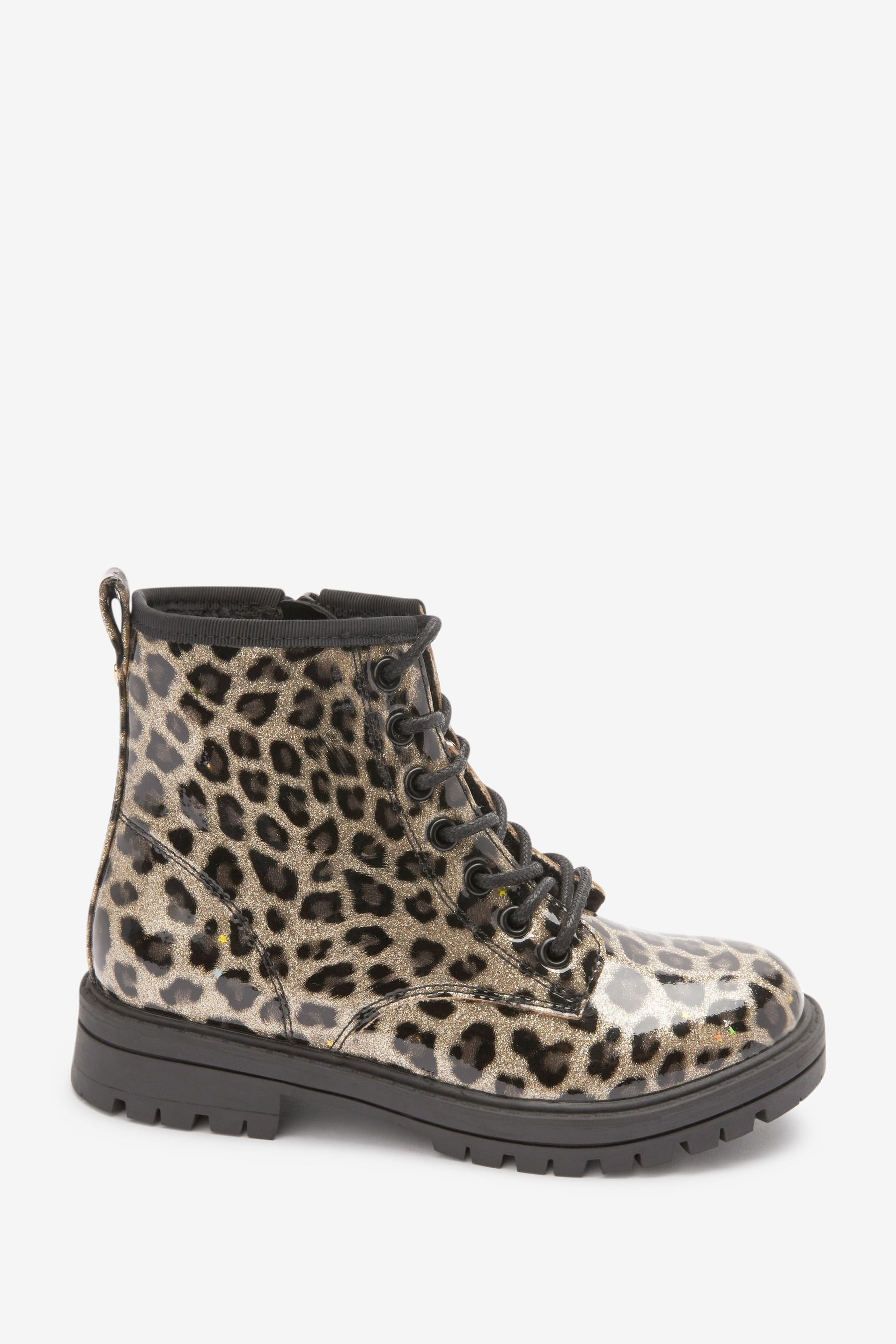 Long leopard top print boots