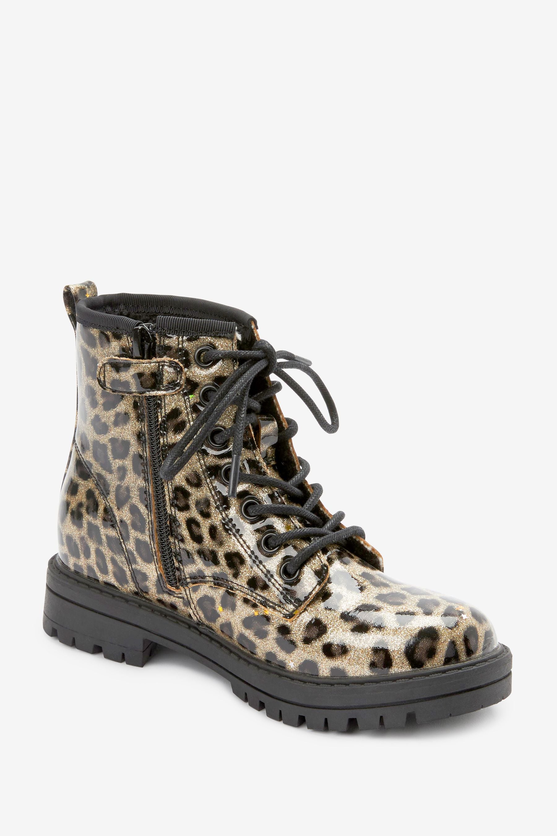 Animal print lace up boots 2025