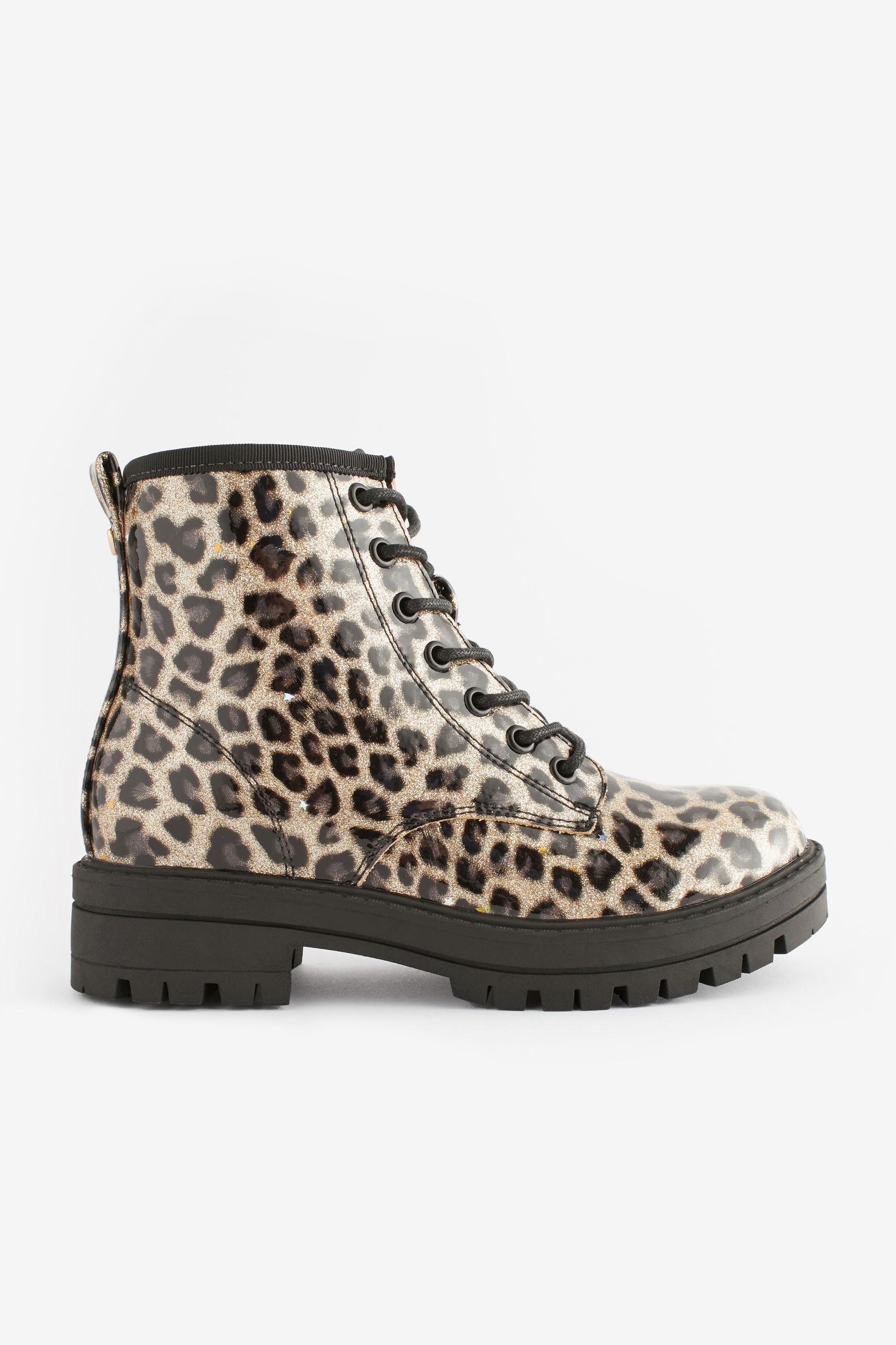 Buy Leopard Print Standard Fit F Warm Lined Lace Up Boots from