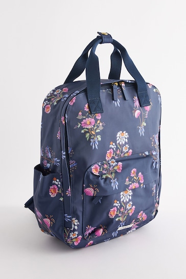 Cath Kidston Navy Blue Floral Bunches Utility Backpack
