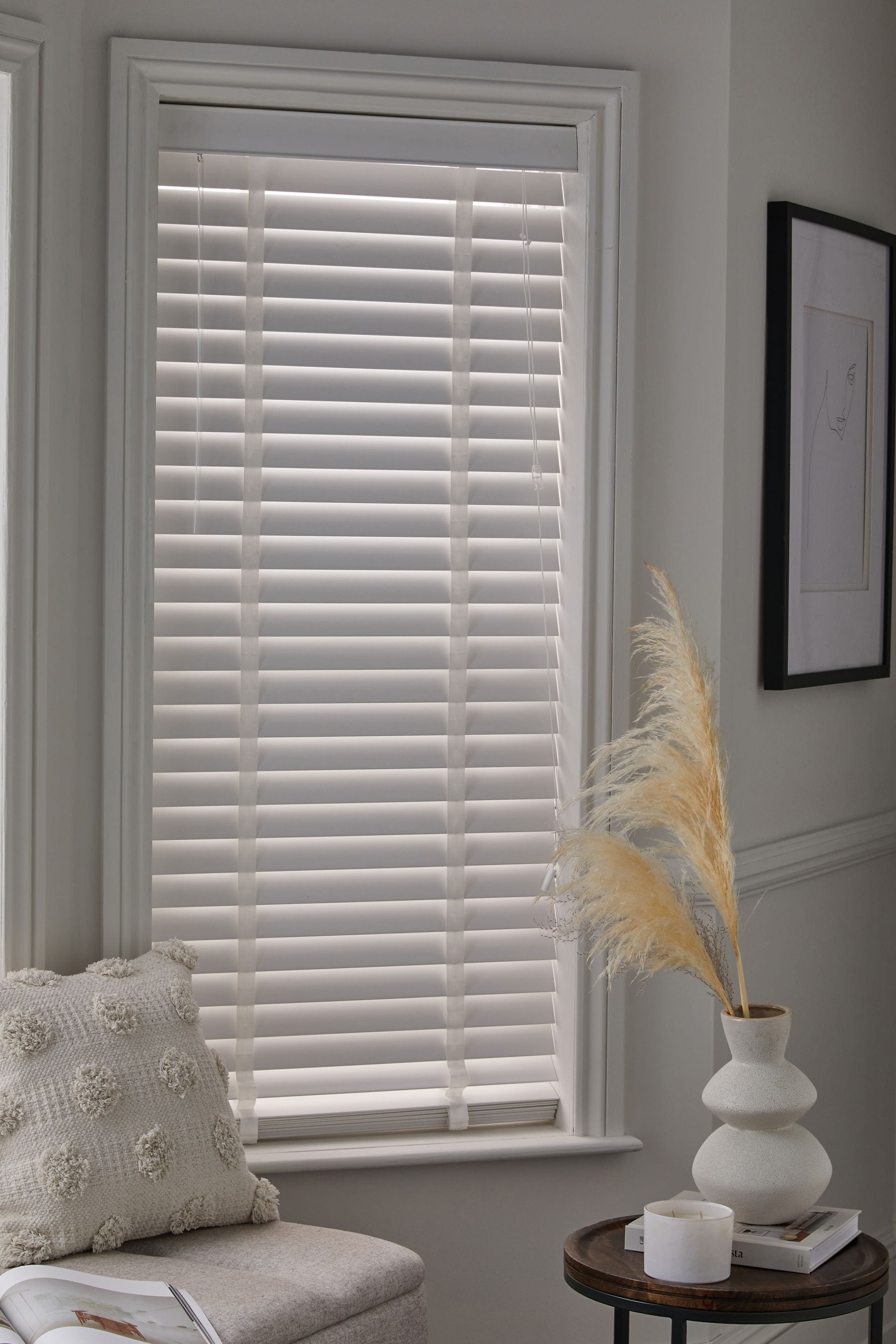 White online wooden blinds