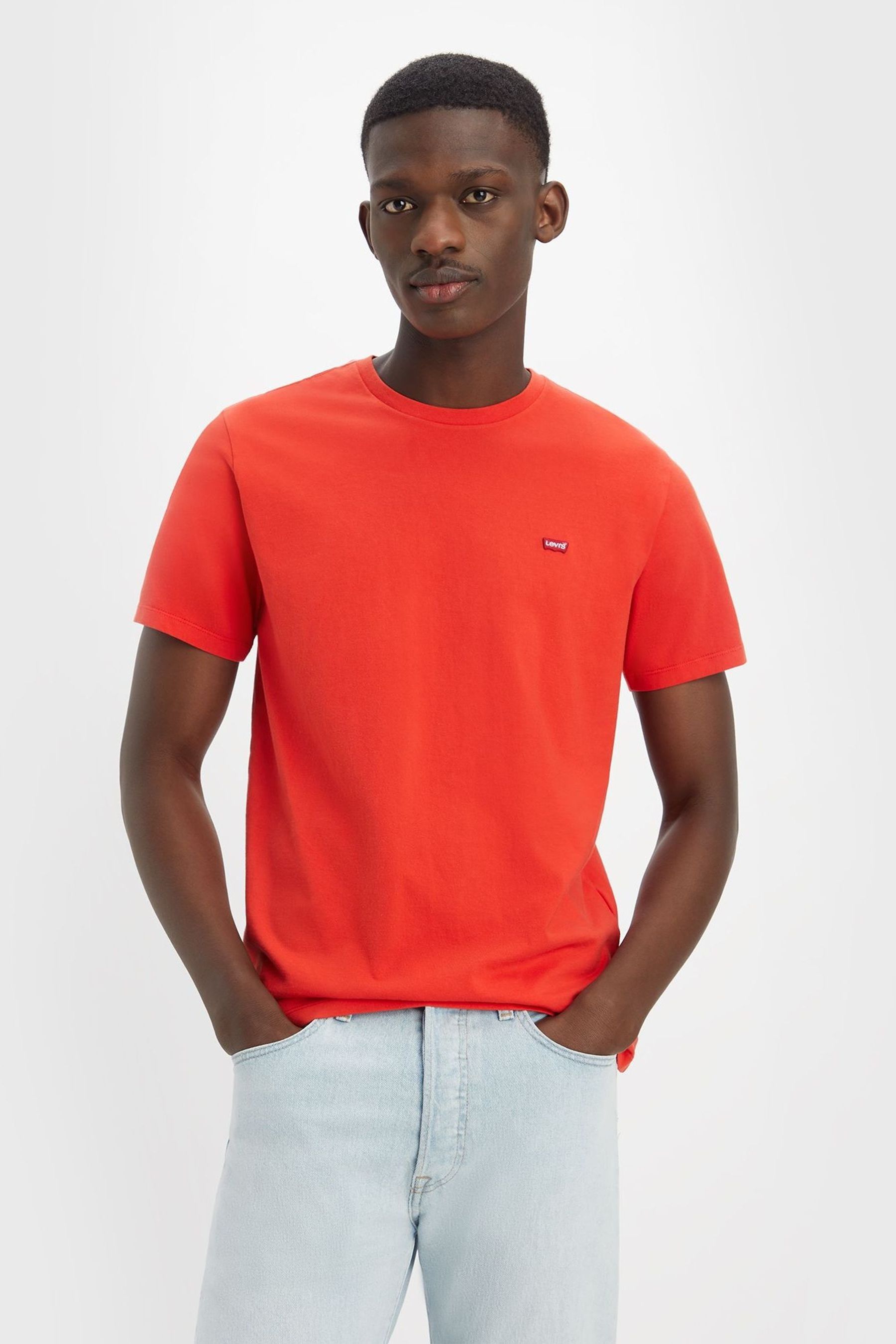 Levi's orange t best sale shirt