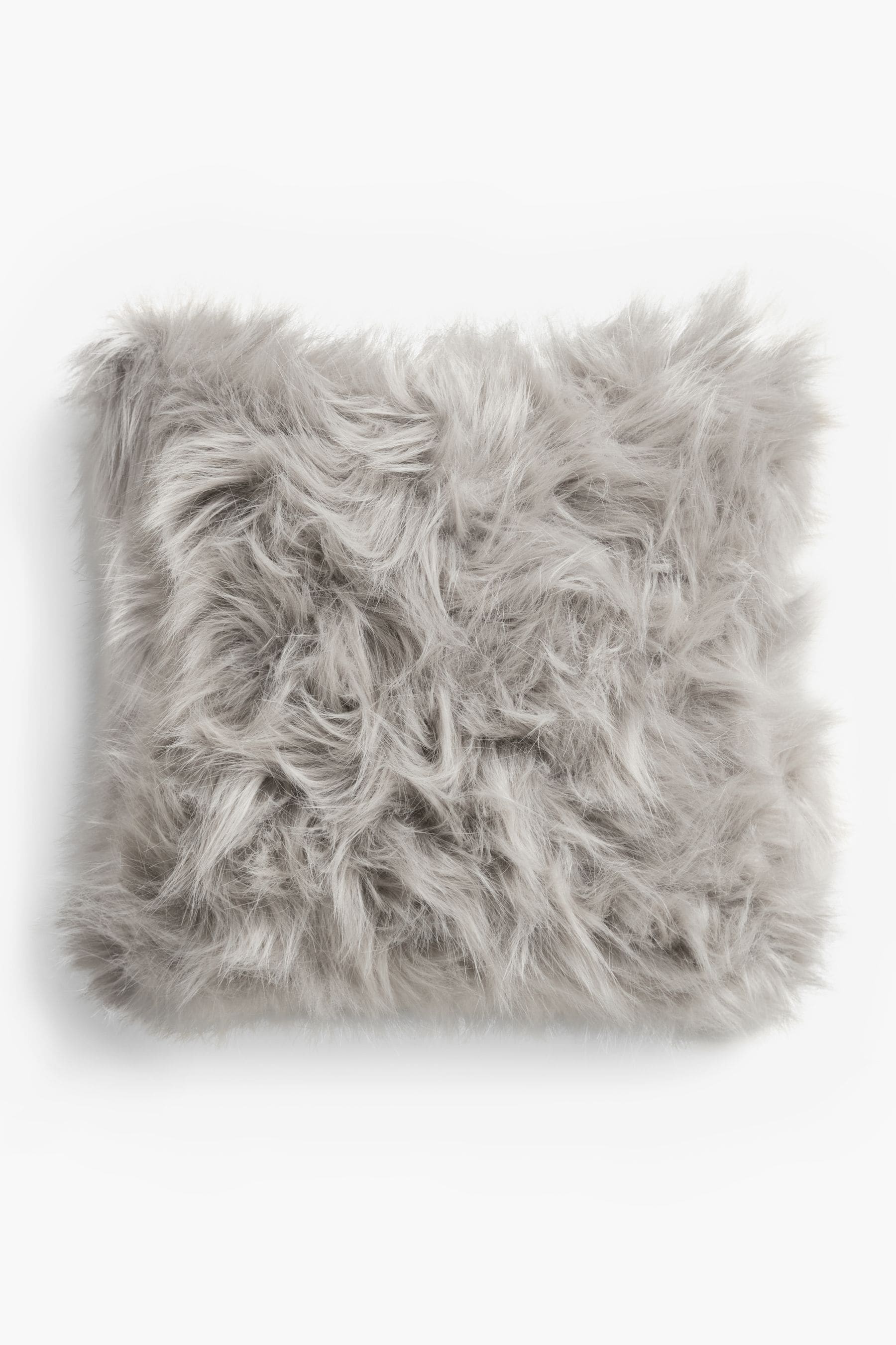 Buy Grey Long Faux Fur 43 x 43cm Cushion from the Next UK online shop