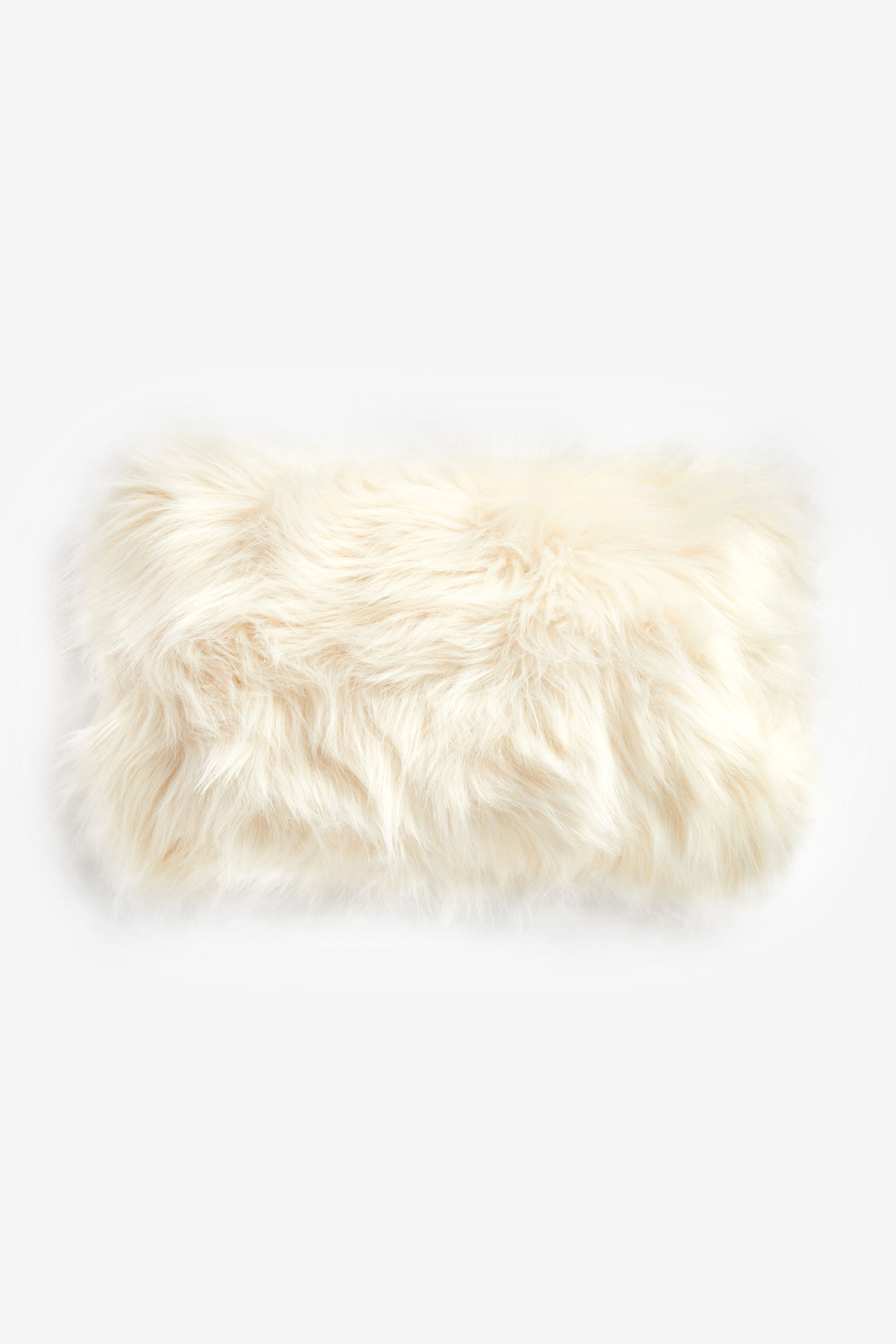 Faux fur store pillows white