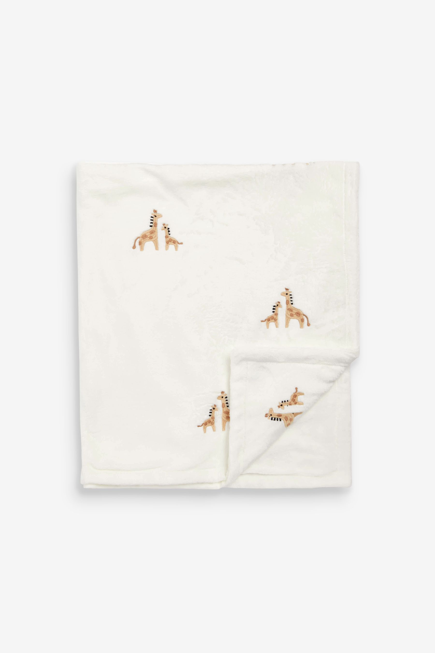 White Giraffe Fleece Baby Blanket