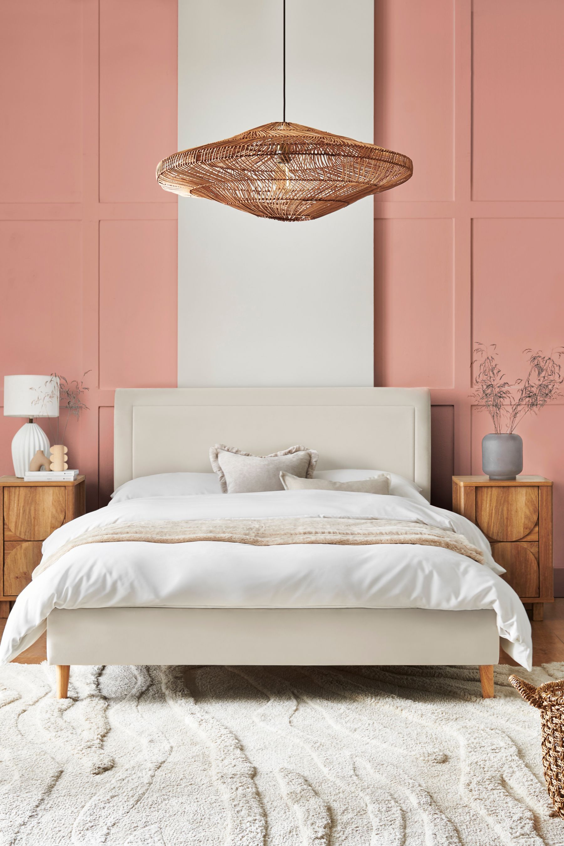 Natural velvet outlet bed
