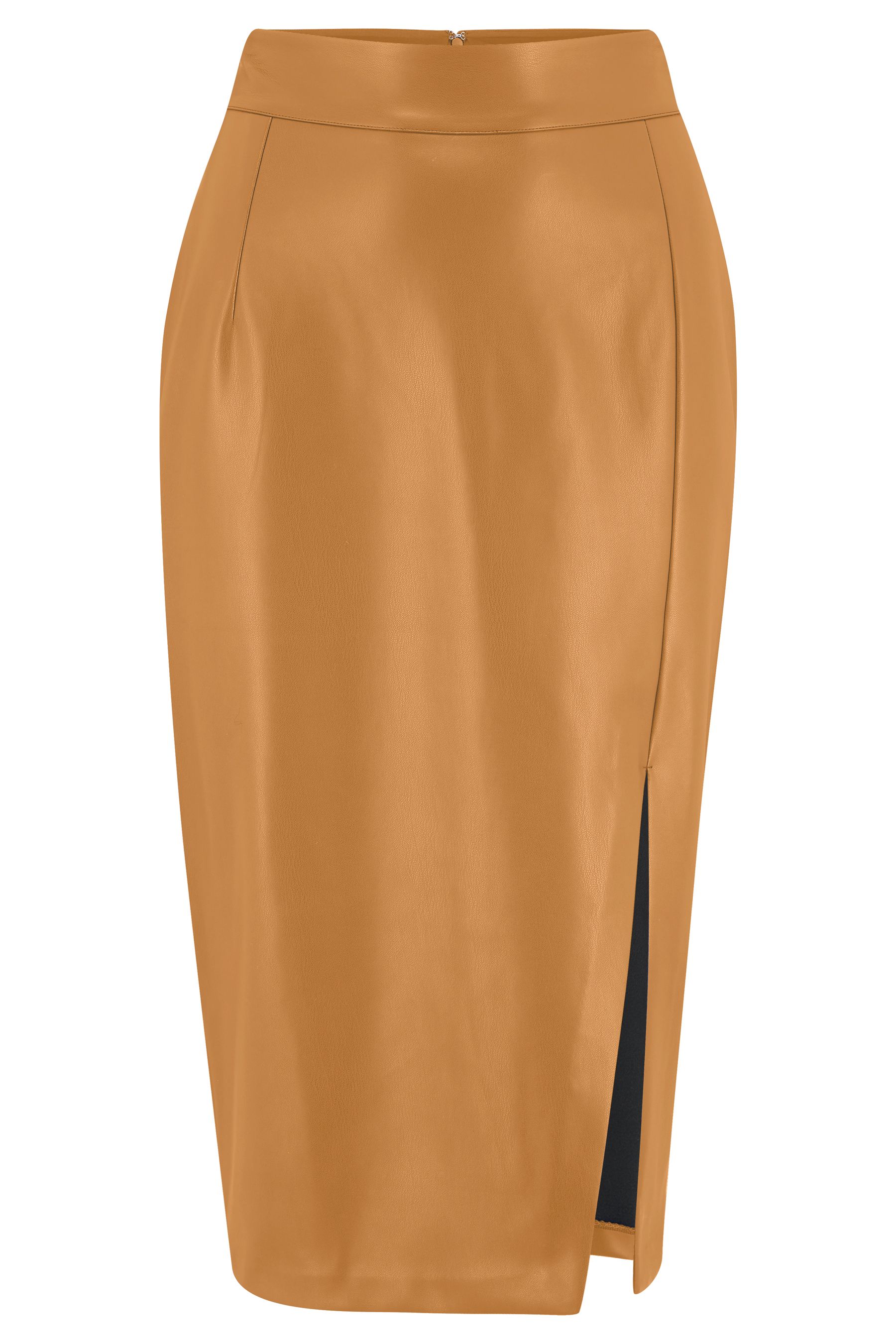 Faux leather pencil skirt tan outlet