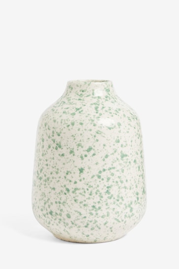 Nina Campbell Green Meadow Splatter Glaze Vase