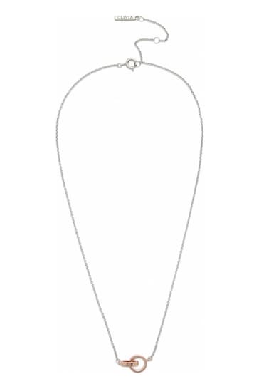 Olivia Burton Jewellery Ladies Silver Tone Interlink Classics Necklace