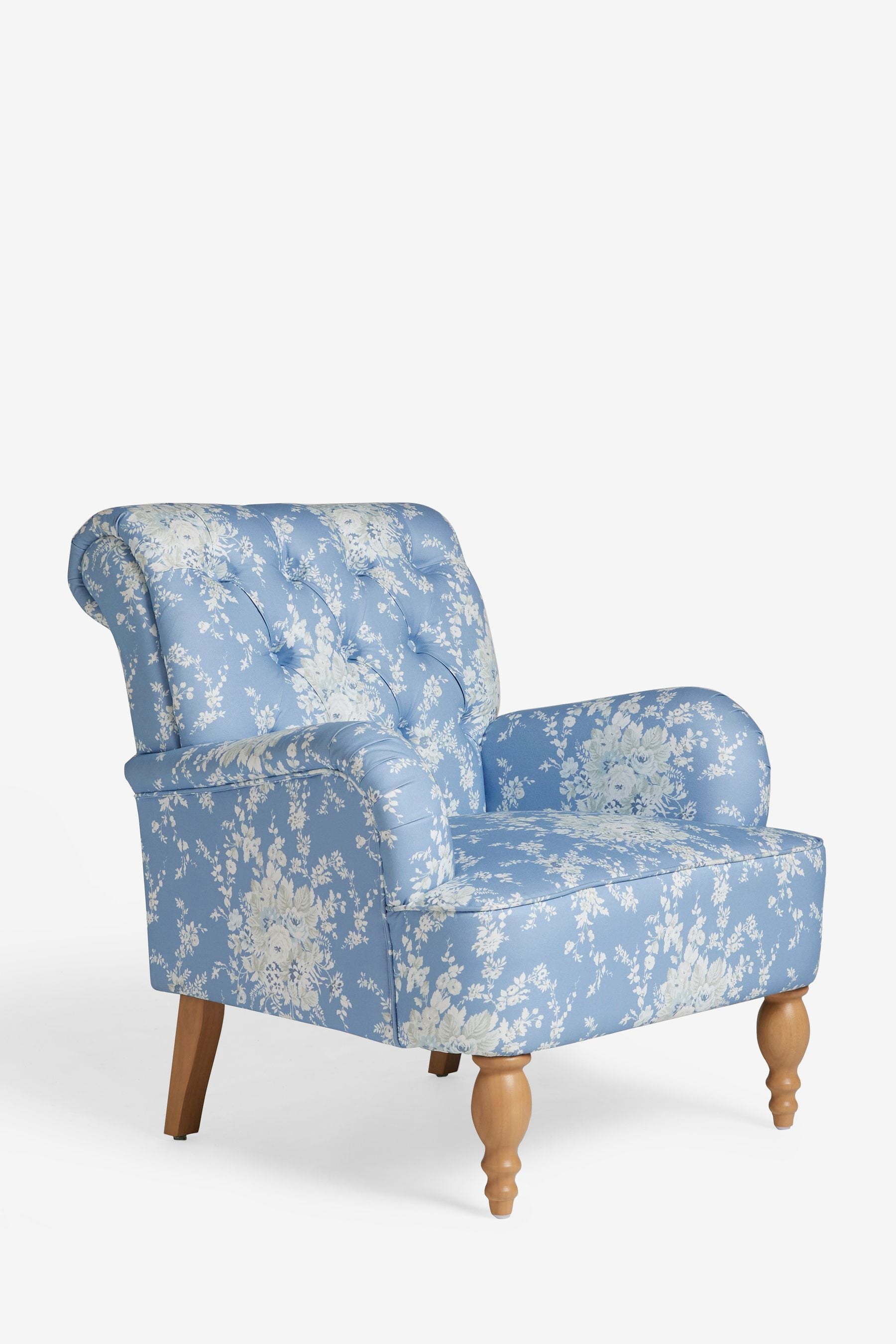 Blue denim top accent chair