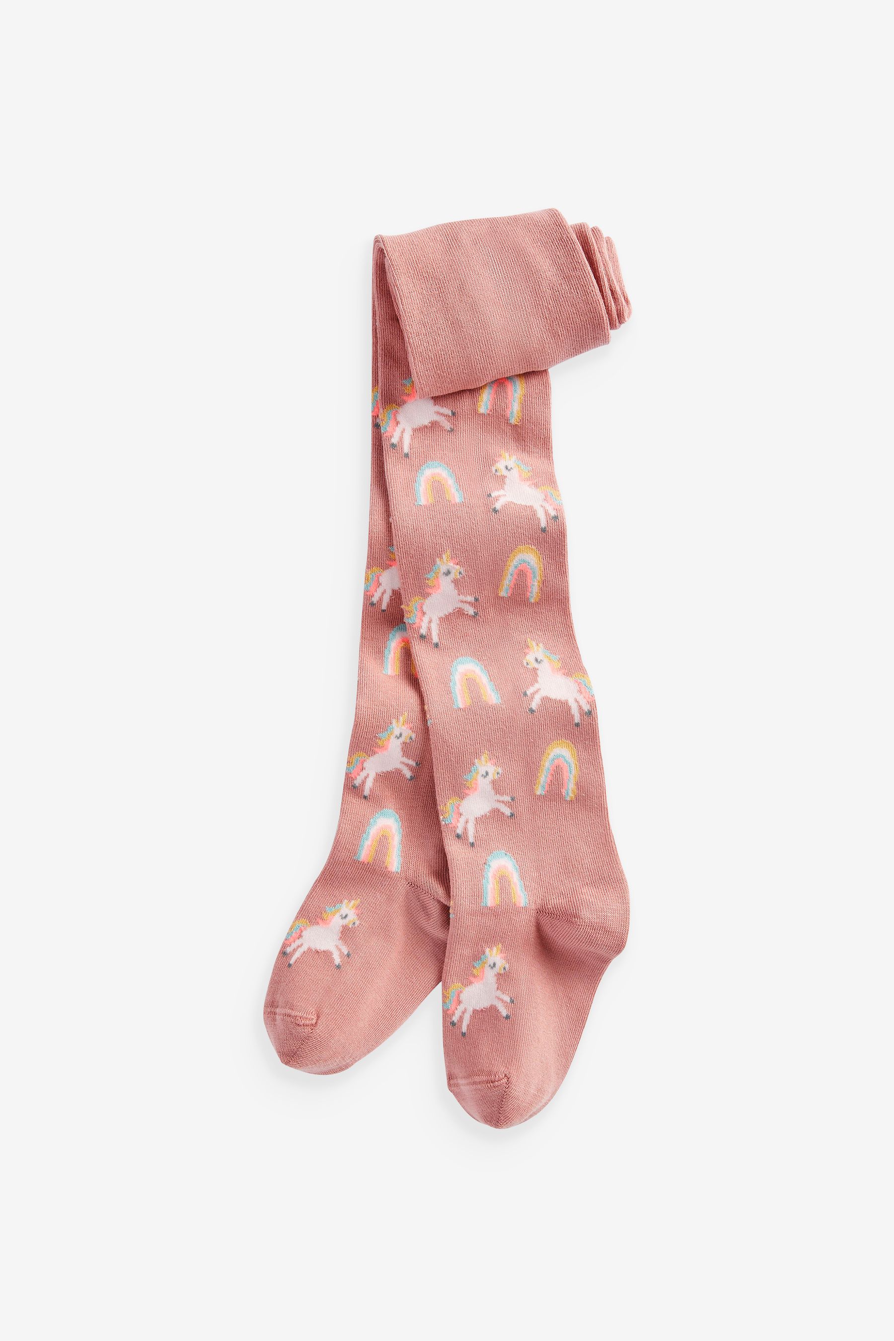 Buy Dusky Pink Cotton Rich Fluro Unicorn Tights from the Next UK