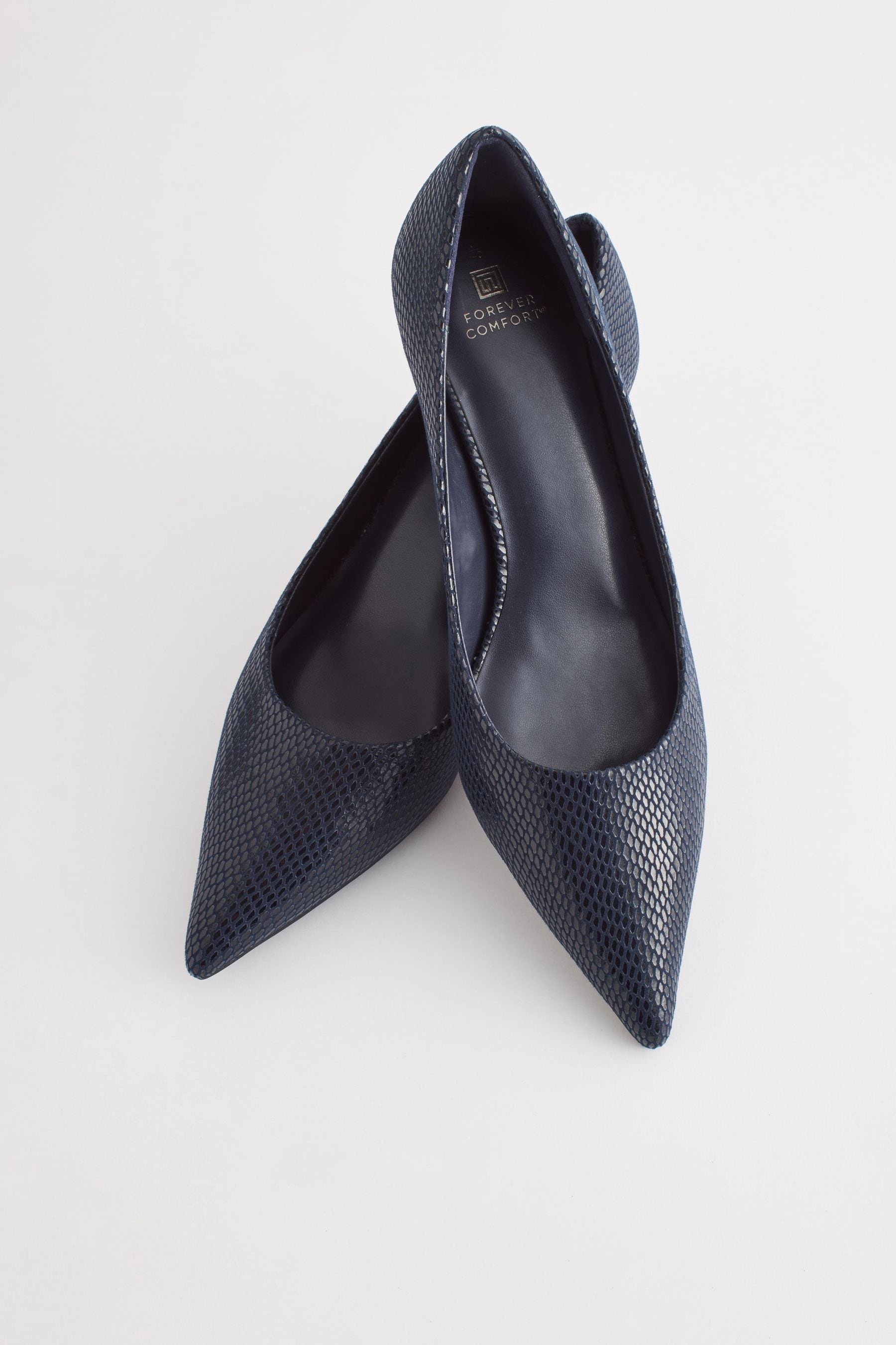 Navy kitten heels deals wide fit