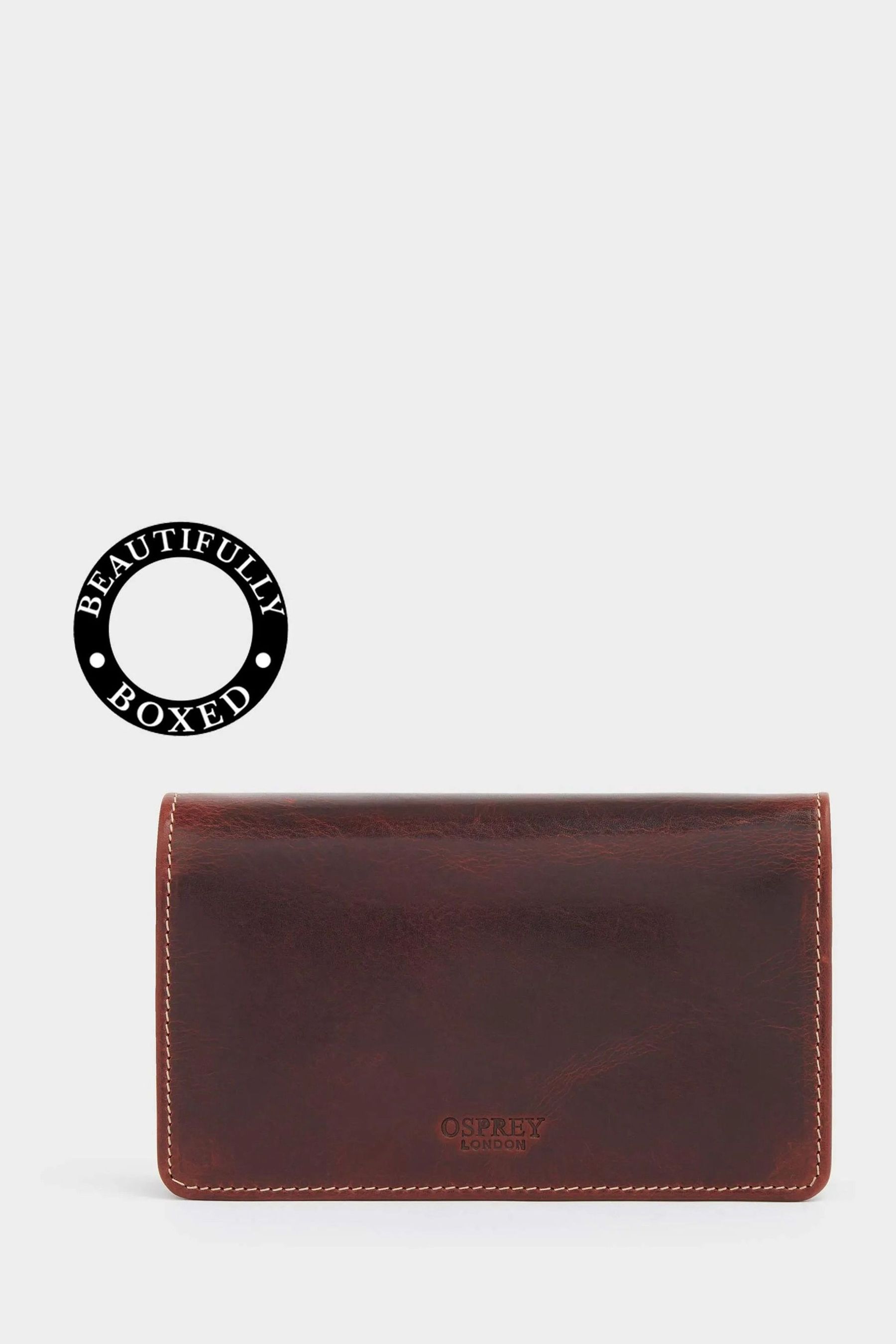 Buy OSPREY LONDON The Narissa Leather RFID Matinee Brown Purse