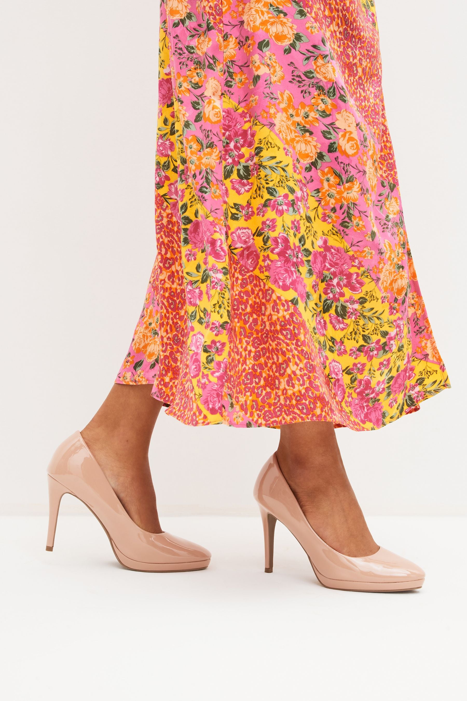 Pink platform court shoes on sale