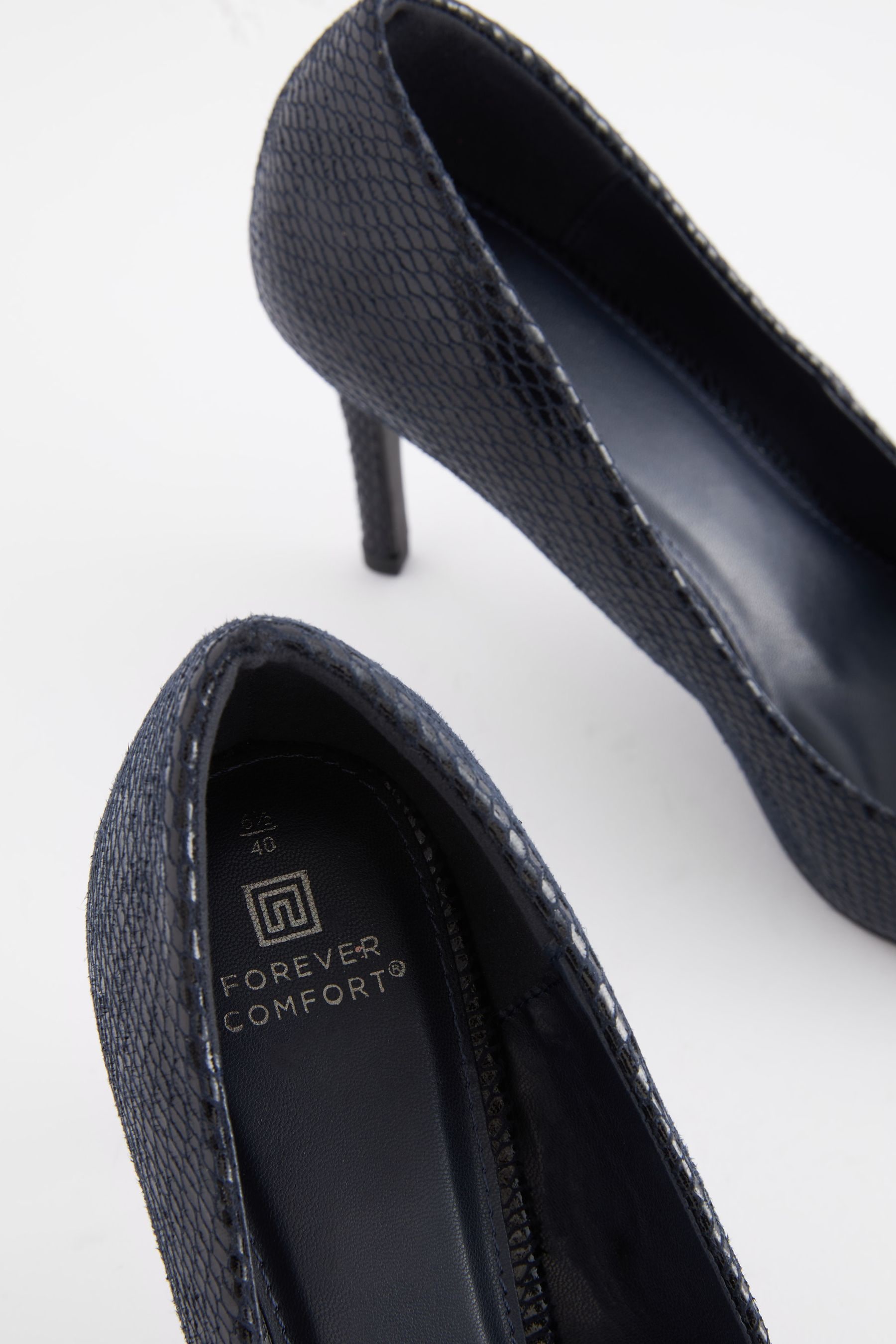 Navy round toe cheap court shoes