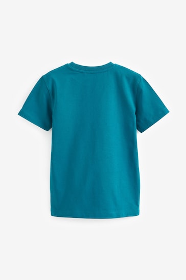 Blue Deep Teal Cotton Short Sleeve T-Shirt (3-16yrs)