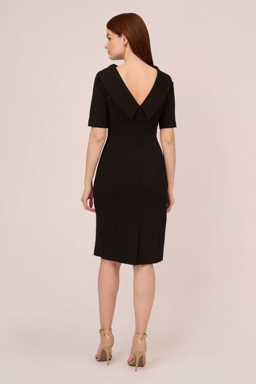 Adrianna Papell Blue Roll Neck Sheath Dress With V-Back