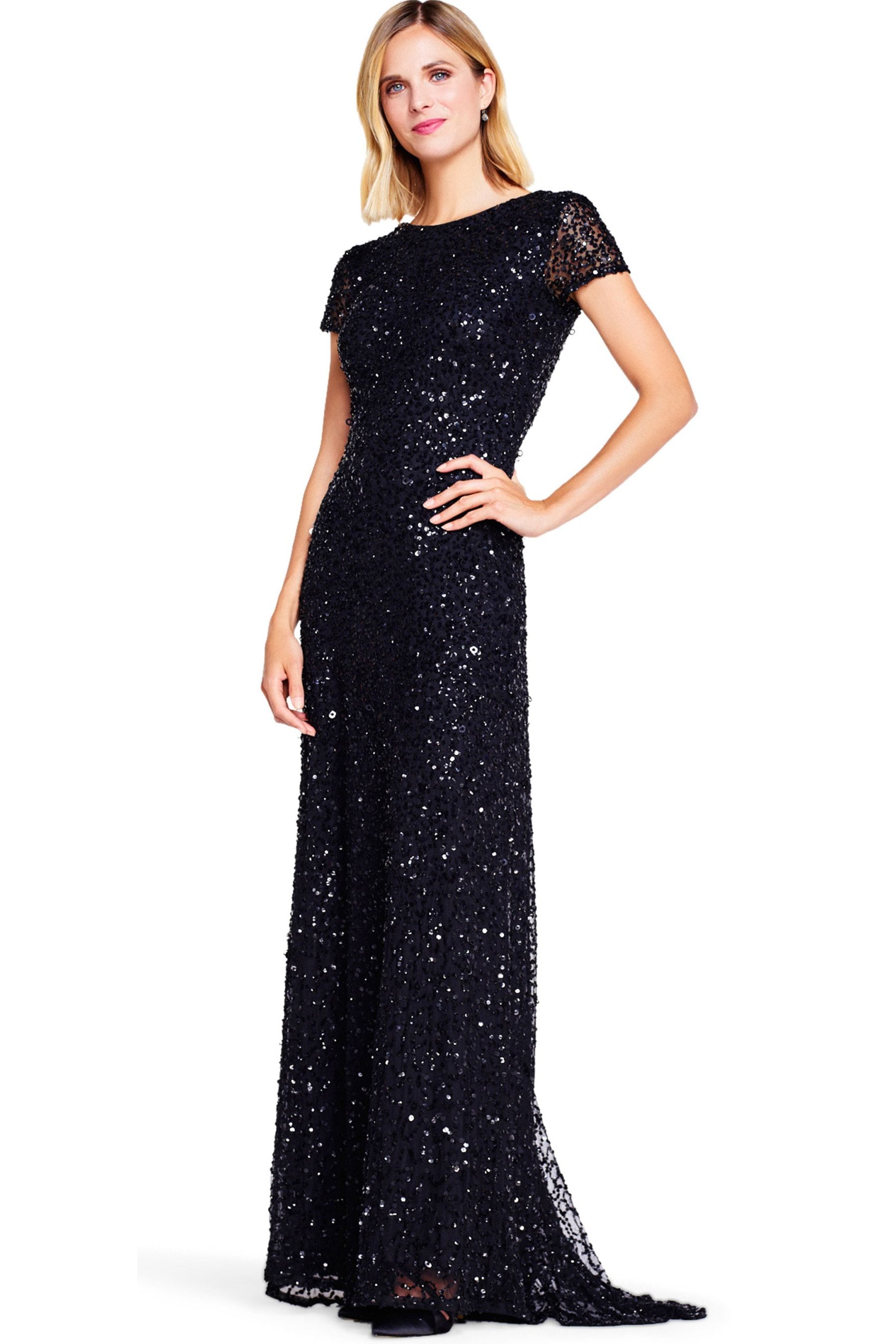 Black adrianna papell dress hot sale