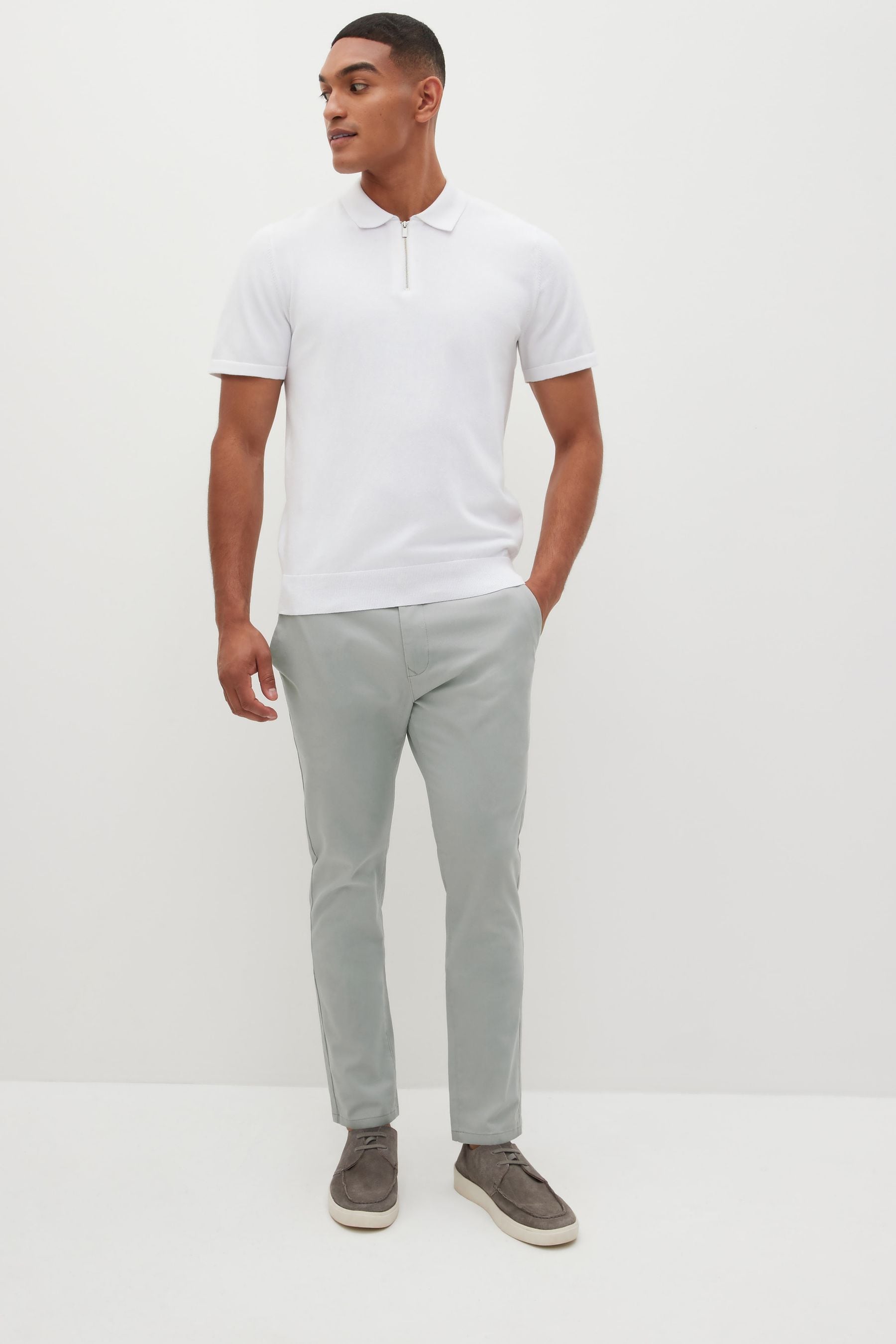Mens grey 2025 skinny chinos