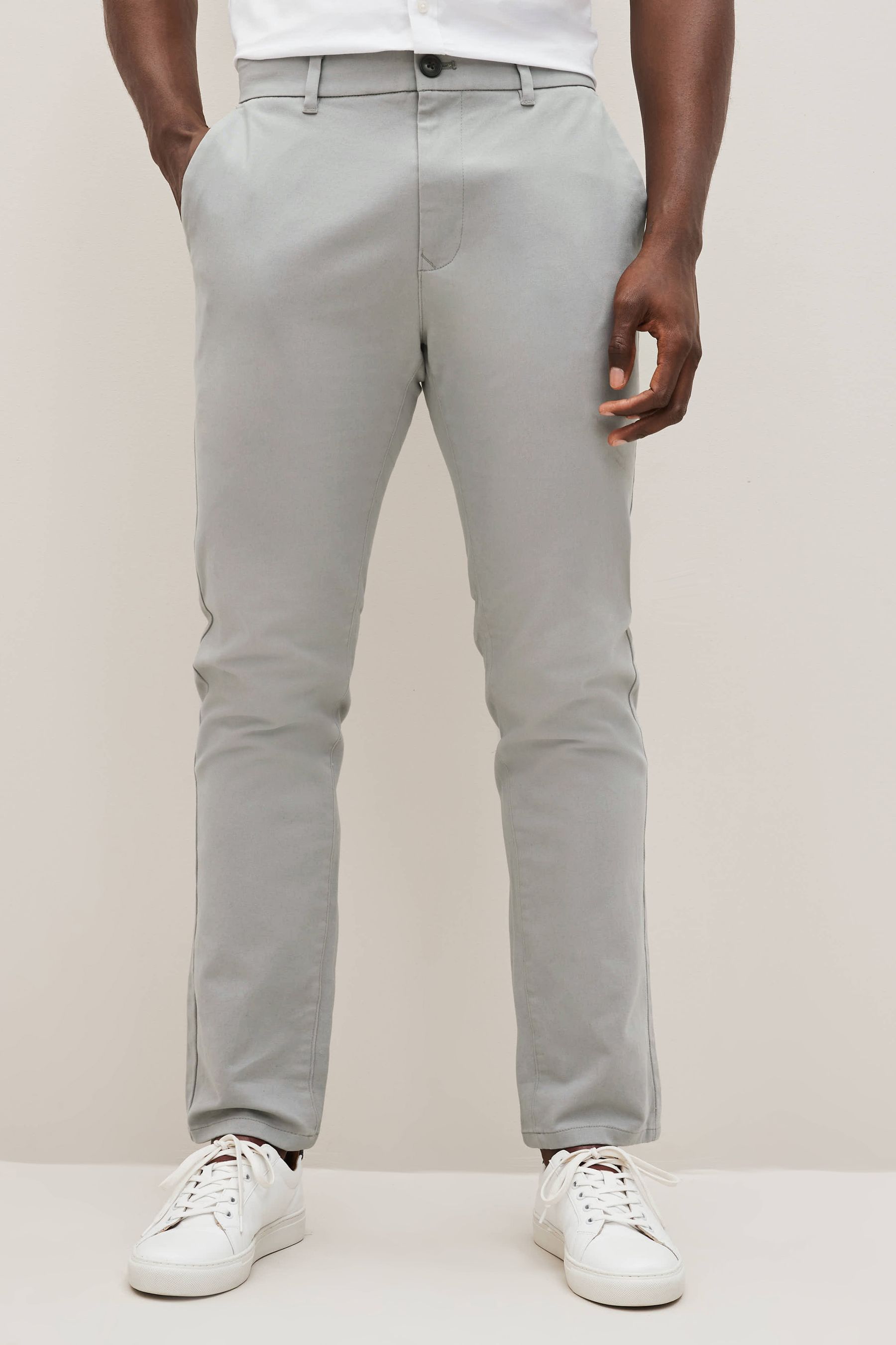 Grey chino sales trousers
