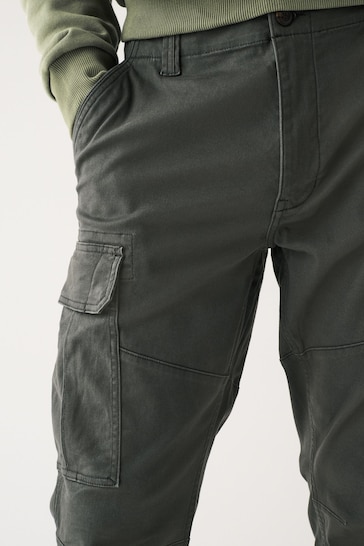 Buy Charcoal Grey Slim Cotton Stretch Cargo Trousers from the Next UK  online shop