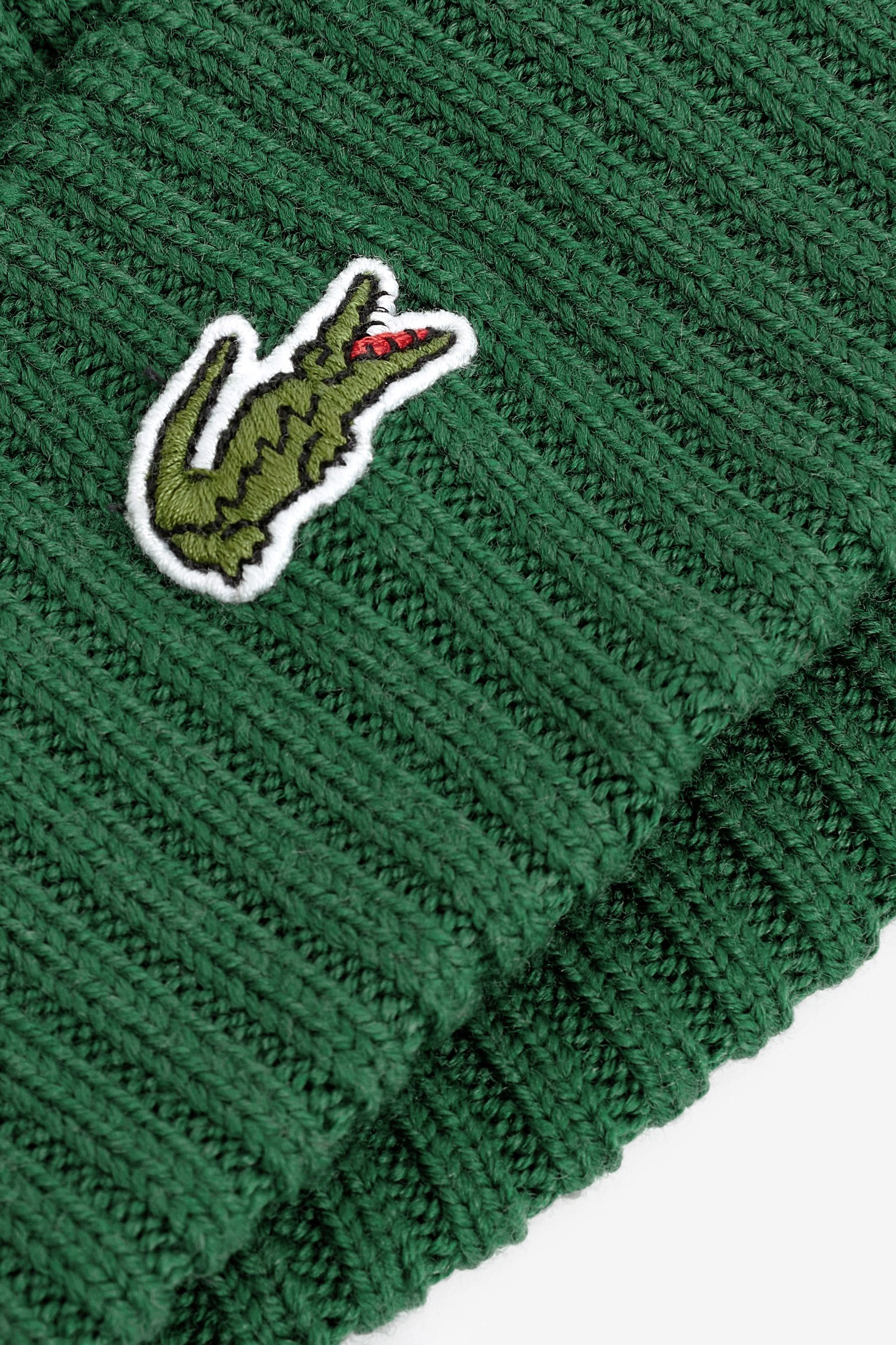 Lacoste knitted hot sale logo beanie