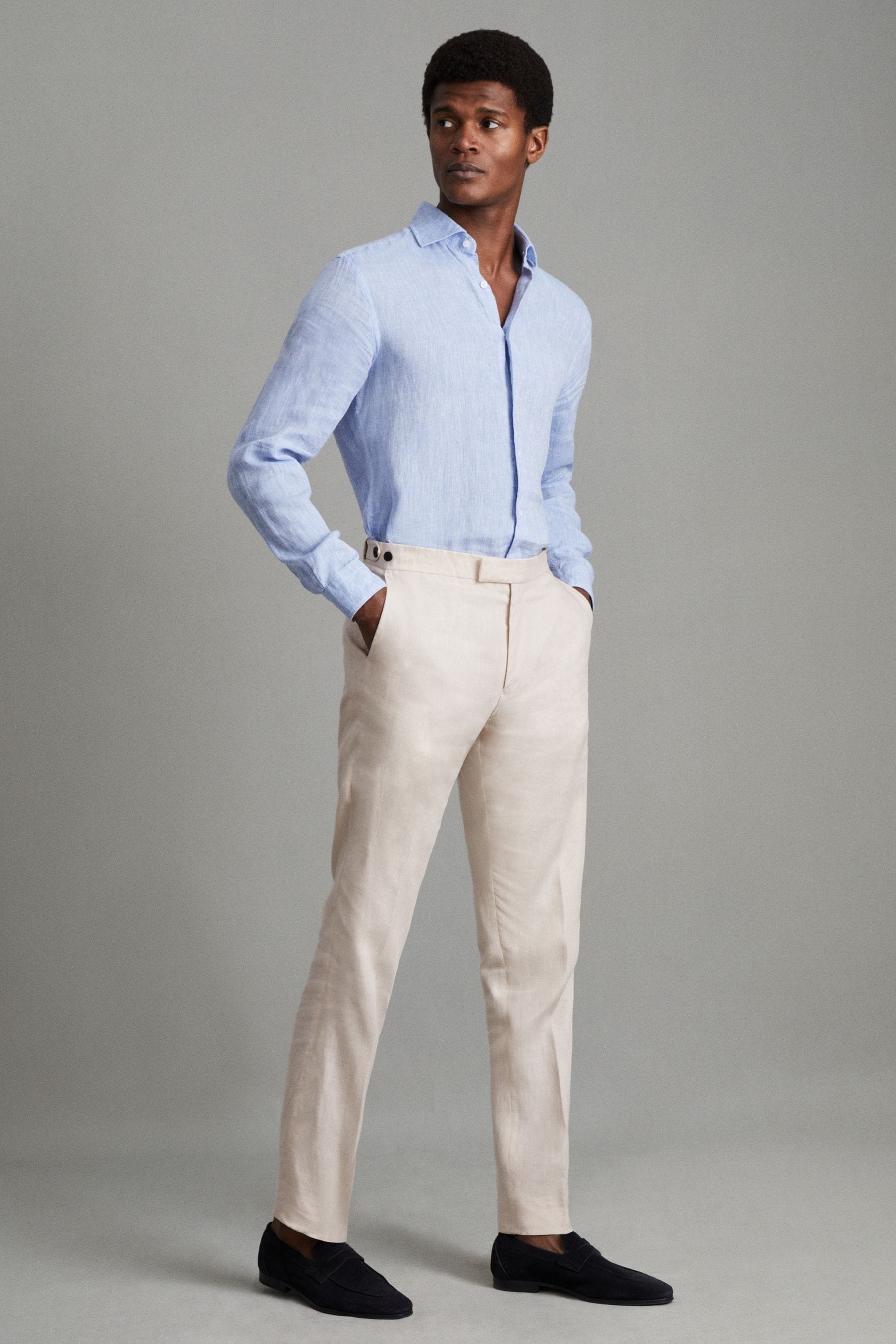 Slim fit cheap linen pants
