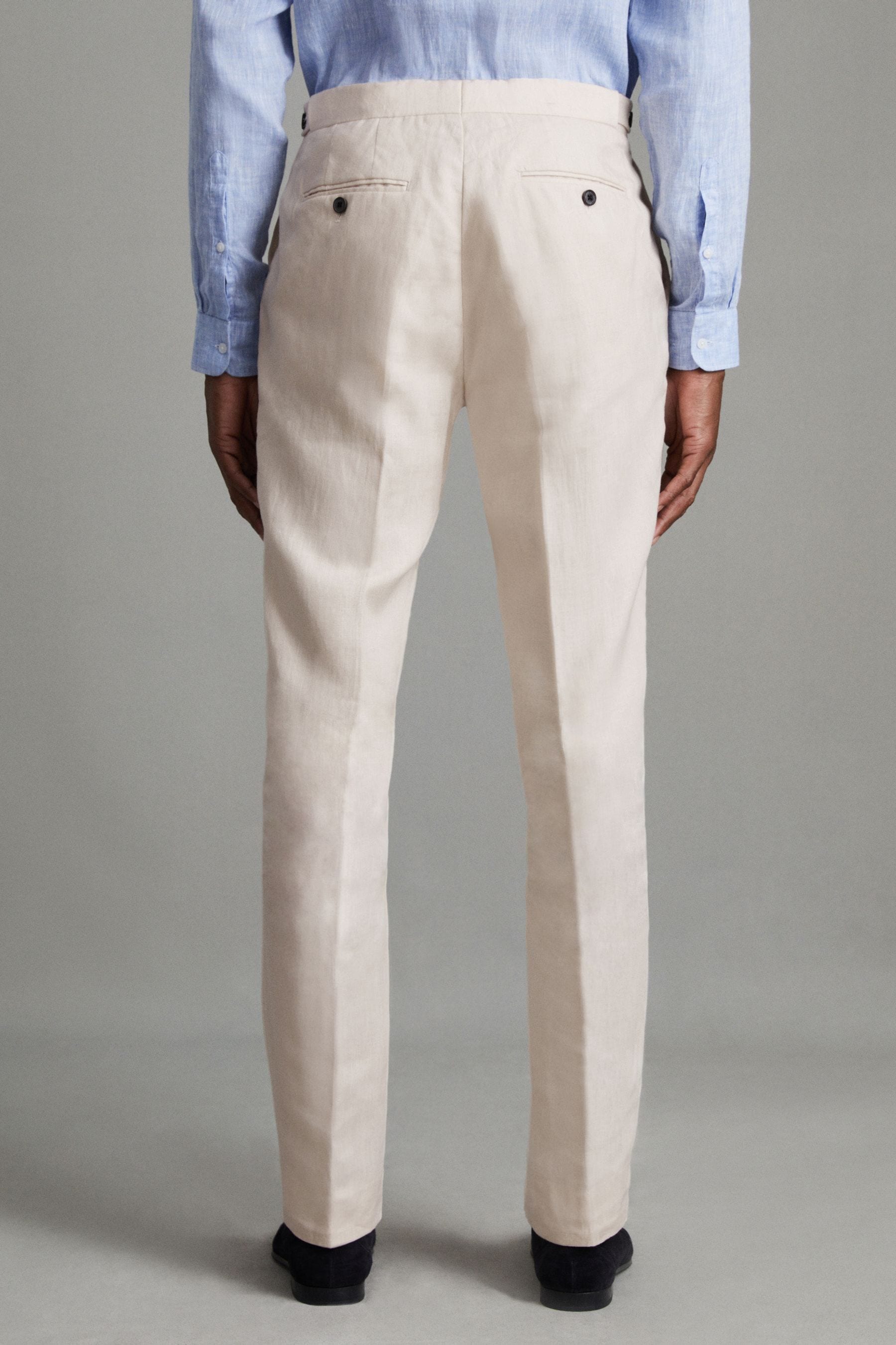 Buy Reiss Stone Kin Slim Fit Linen Trousers from the Next UK