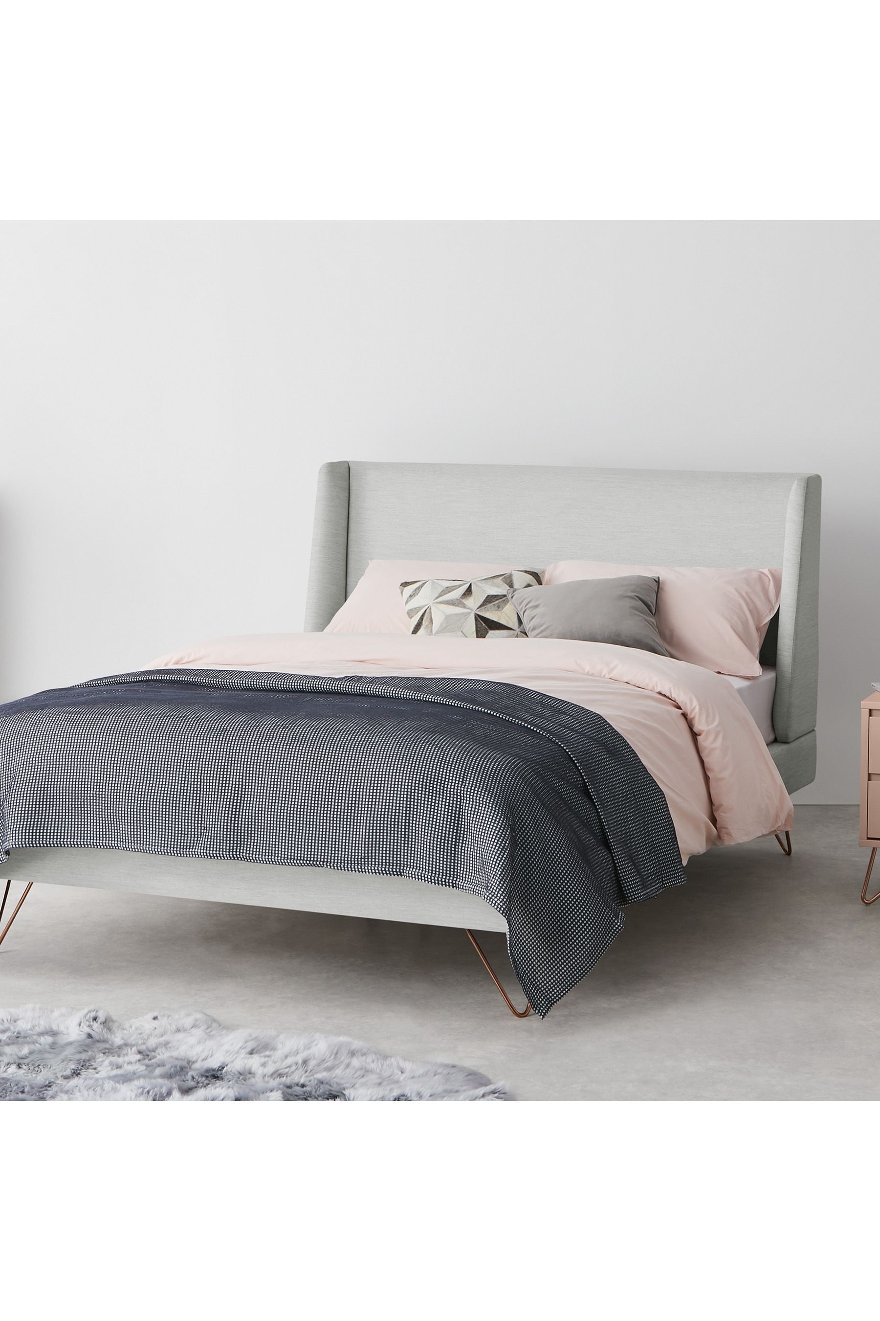 Made grey bed sales