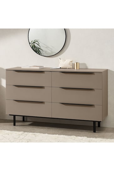 MADE.COM Natural Damien Walnut Effect Wide Chest of Drawers
