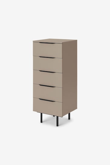 MADE.COM Natural Damien Walnut Effect Tall Chest of Drawers