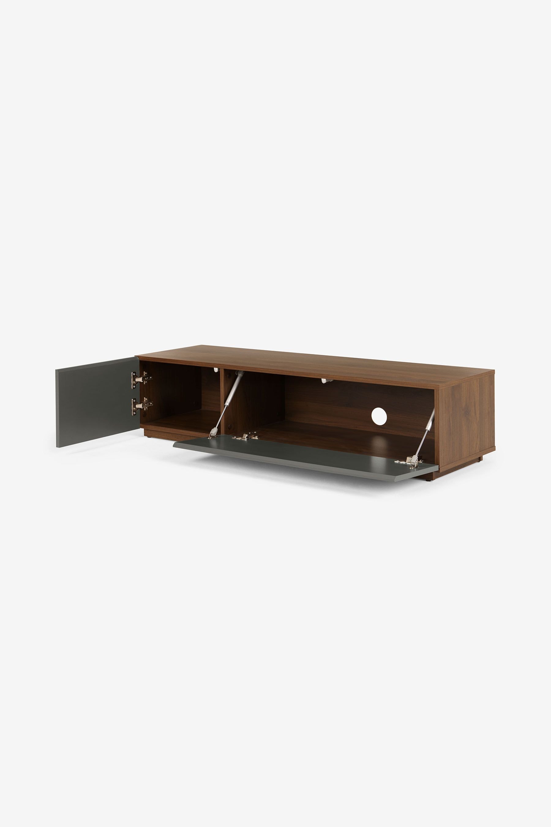 Grey and walnut tv outlet unit