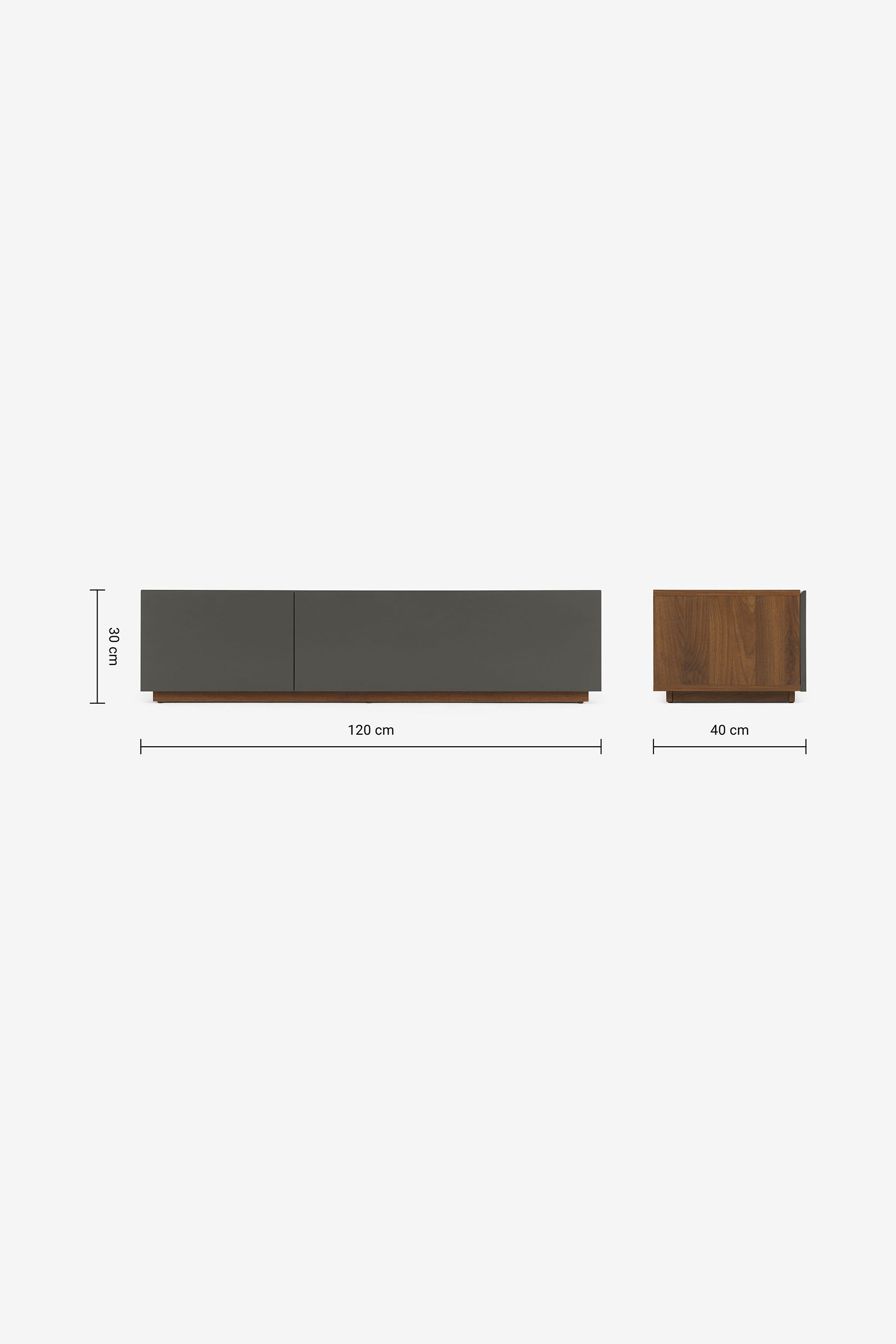 Walnut and grey tv unit sale