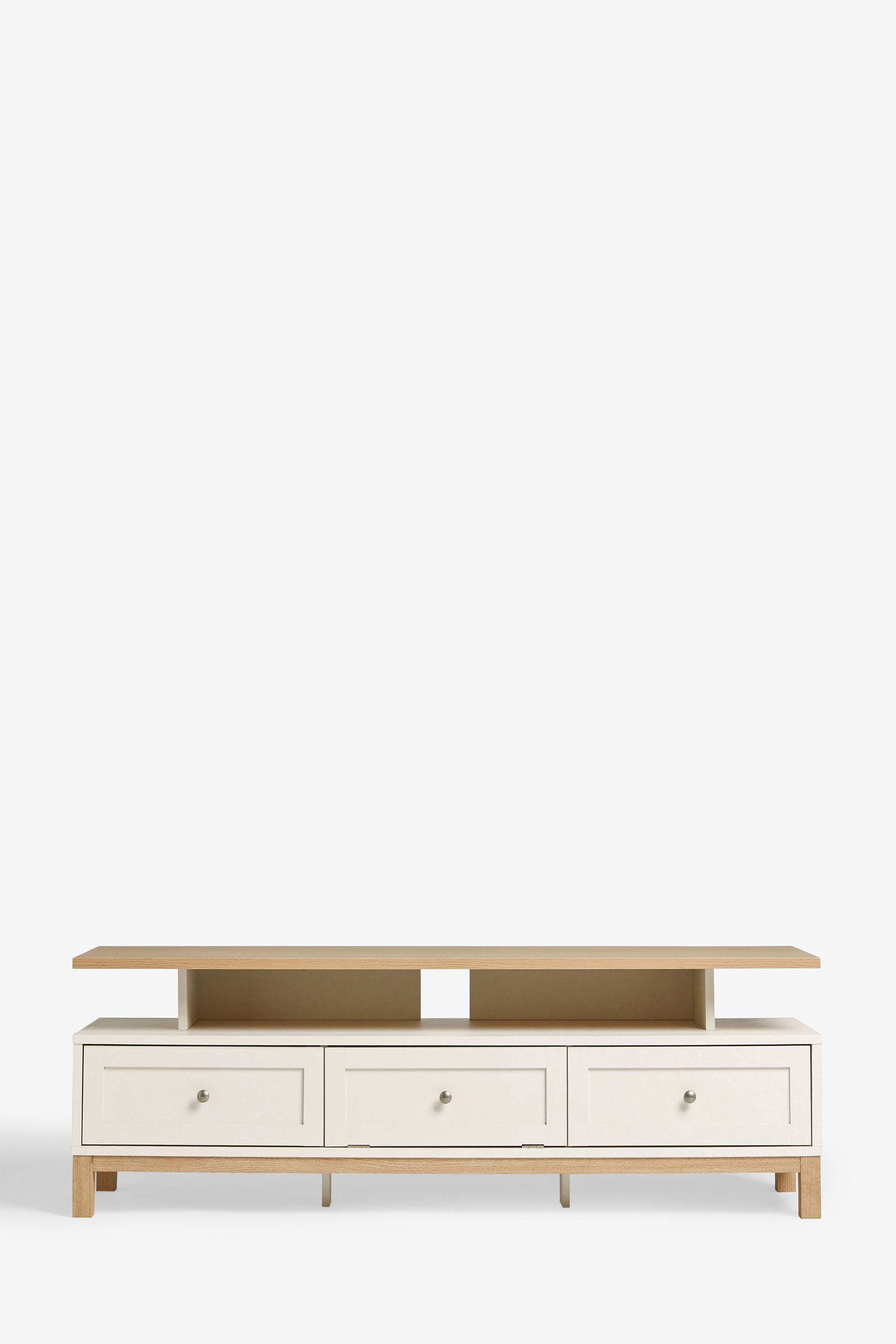 Cream Malvern Oak Effect Up to 65 inch Floating Top TV Unit