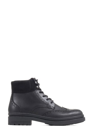 Jones Bootmaker Eastleigh Leather Hiker Black Boots