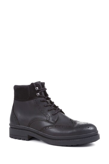 Jones Bootmaker Eastleigh Leather Hiker Black Boots