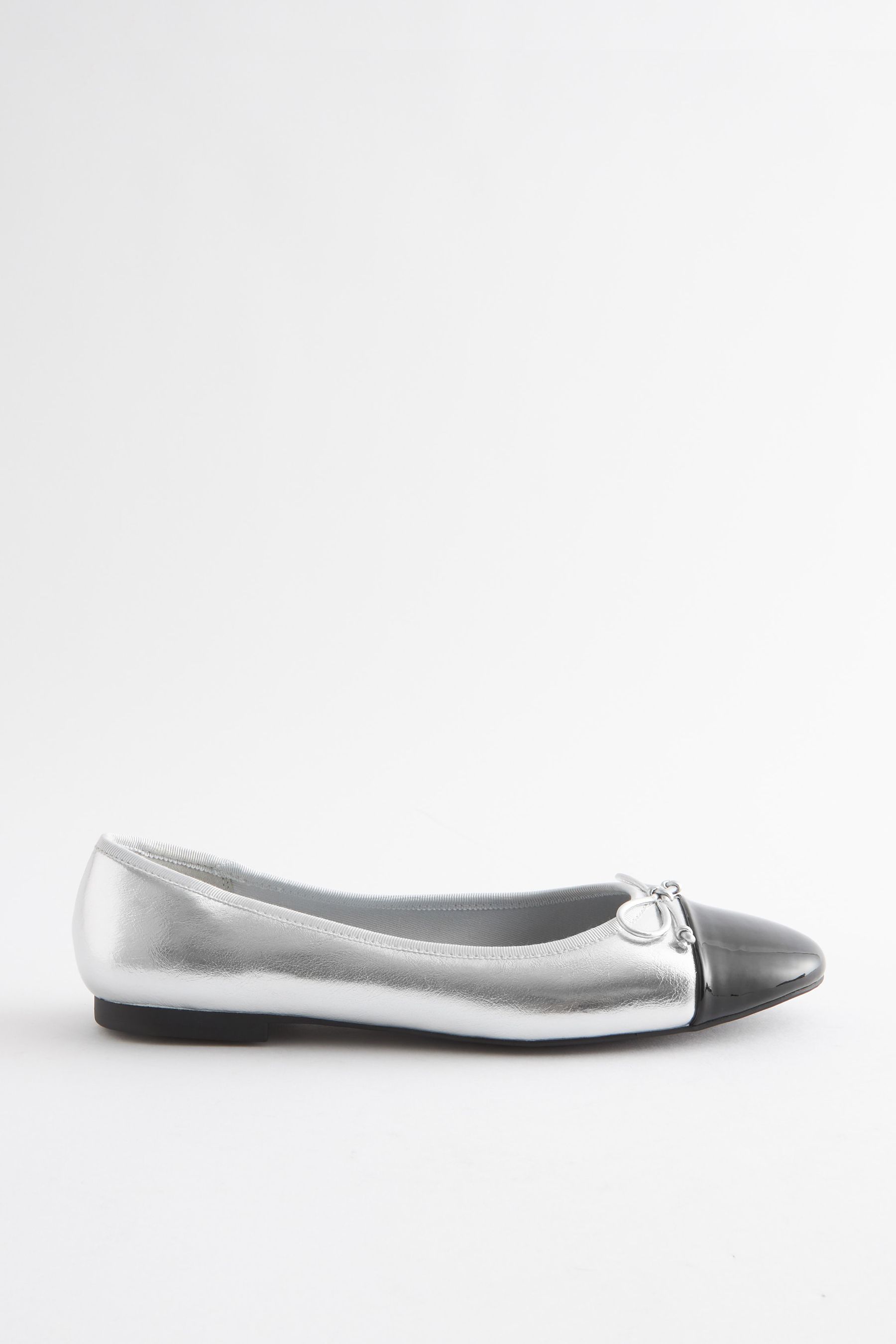 Silver ballet flats wide new arrivals width