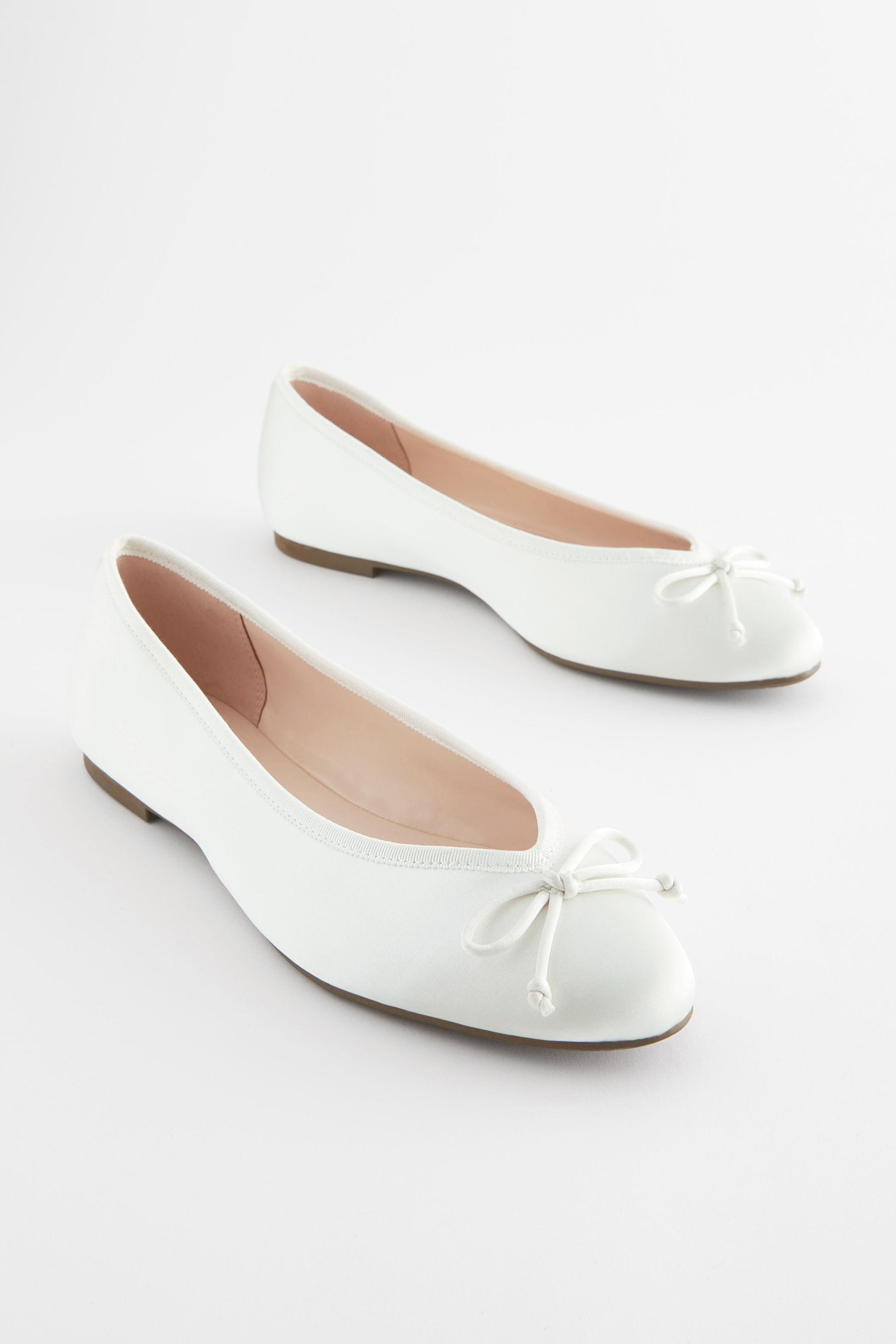 Ivory satin online ballet shoes