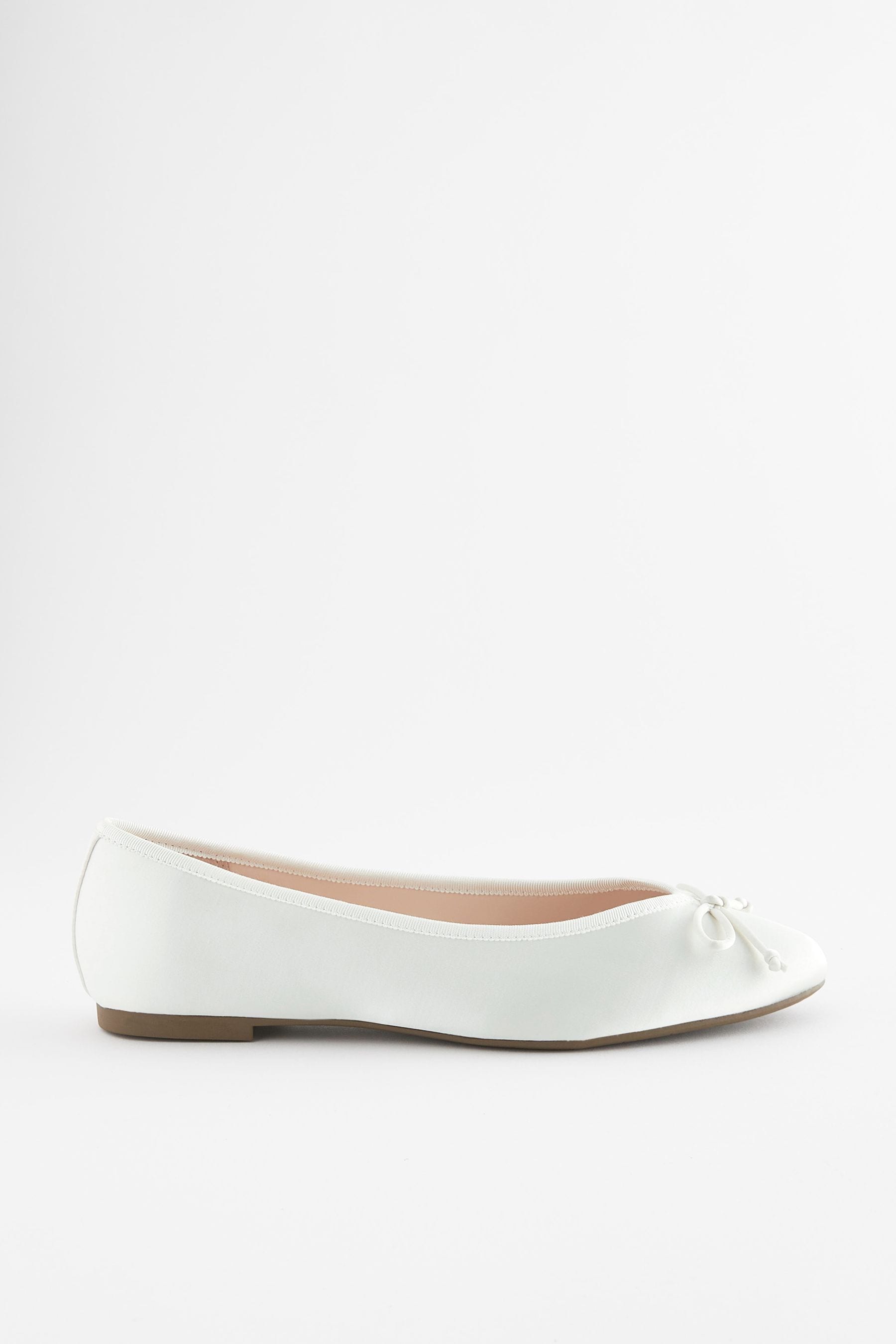 Ivory satin hot sale ballet pumps