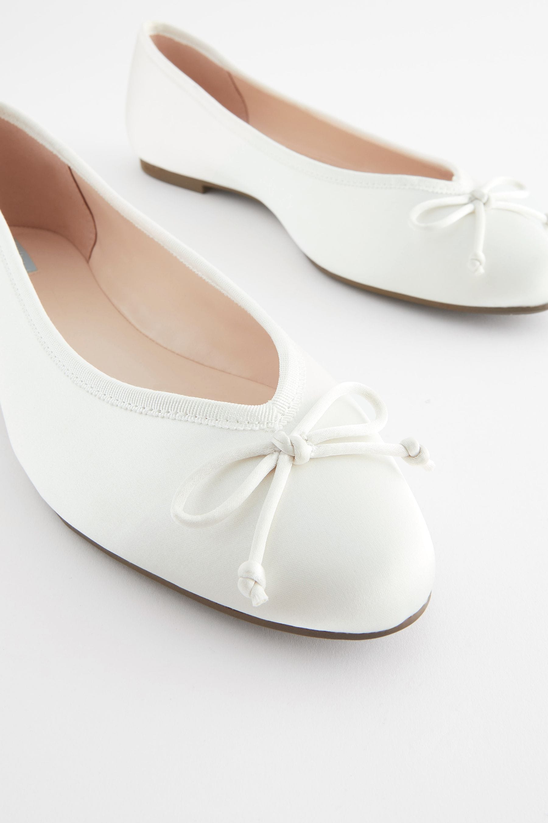 White satin flats bridal 2025