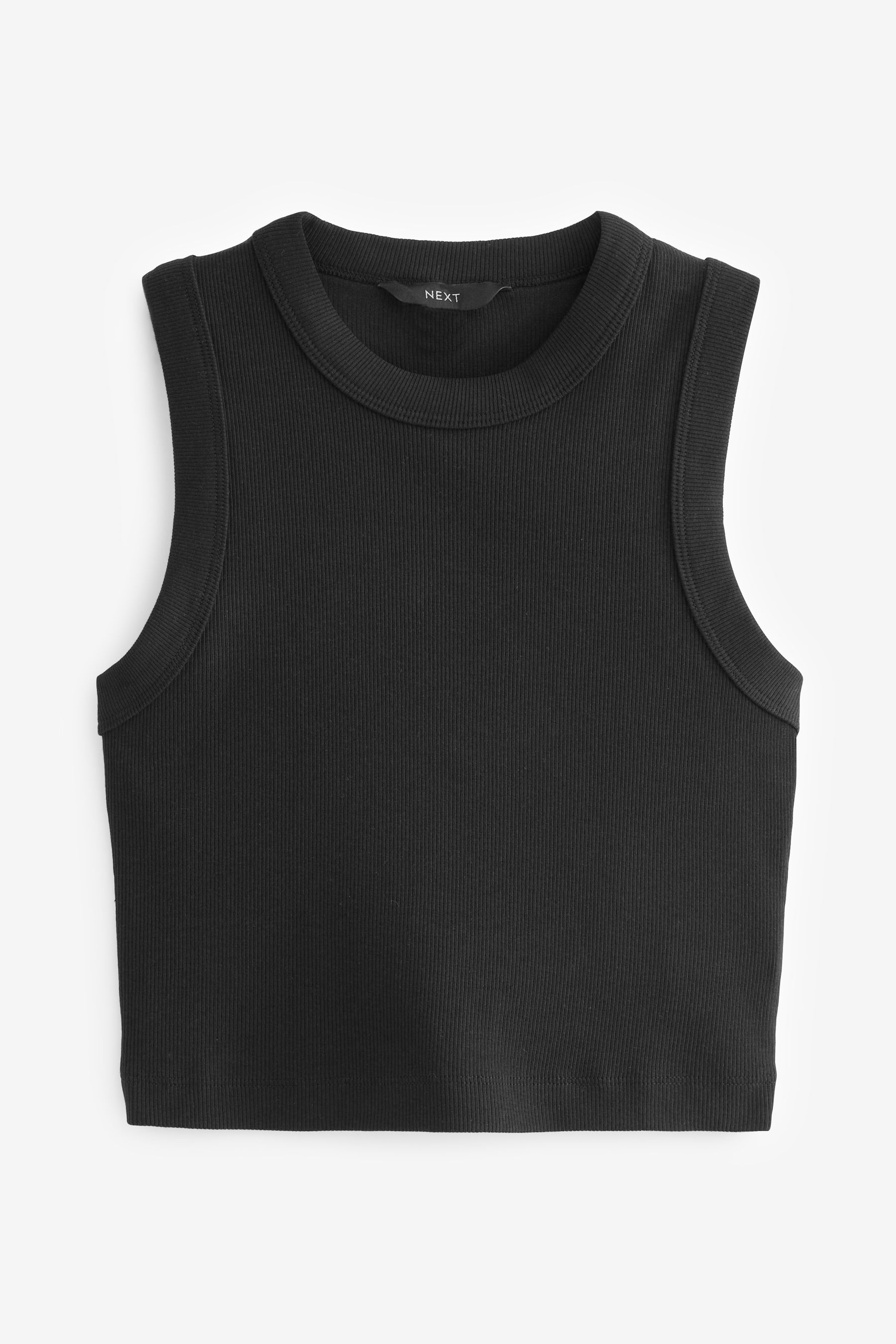 Buy Black Cropped Racer Tank Vest Top from the Next UK online shop