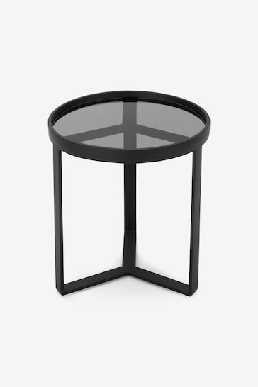 MADE.COM Black/Grey Glass Aula Side Table