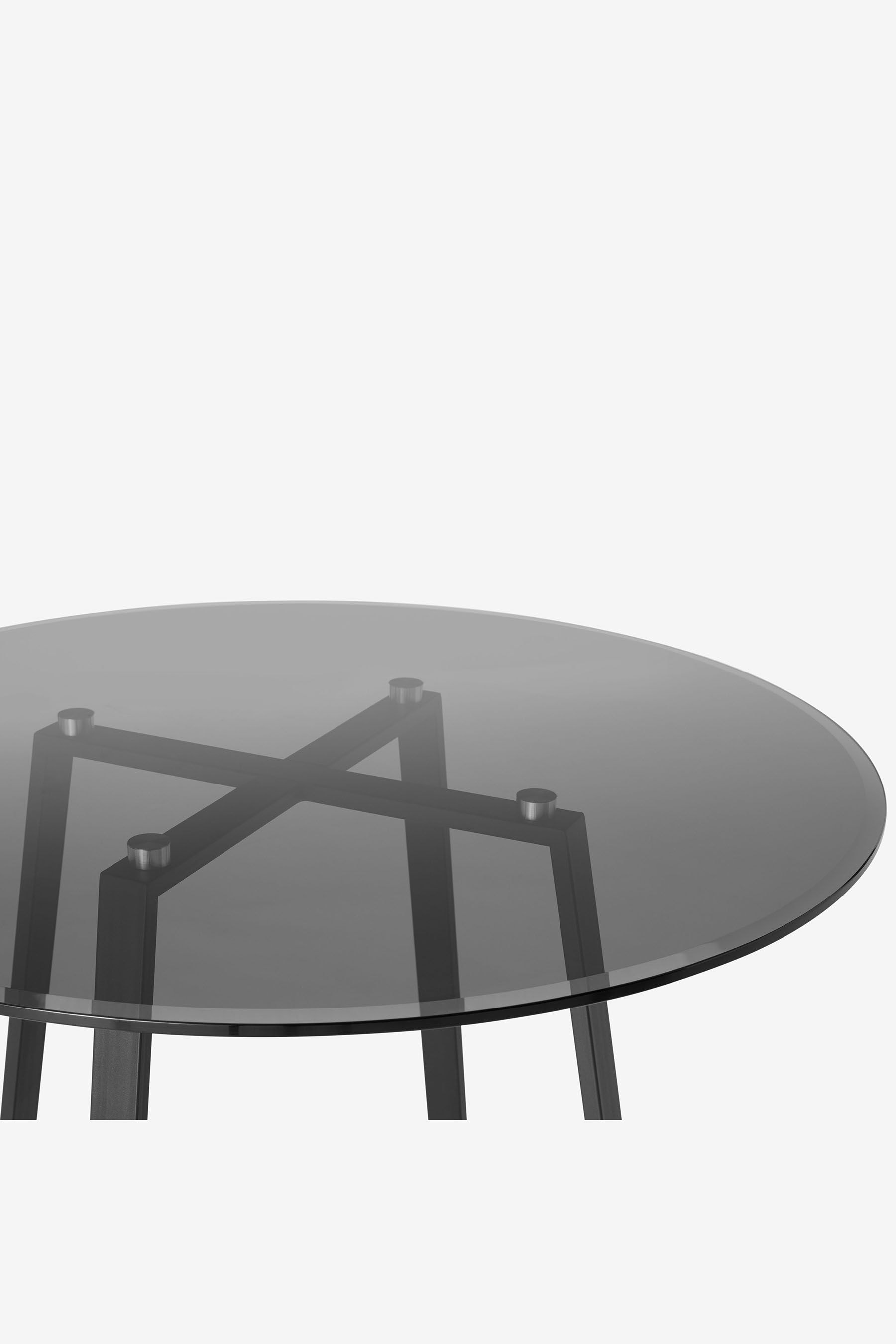 Smoked glass discount round dining table
