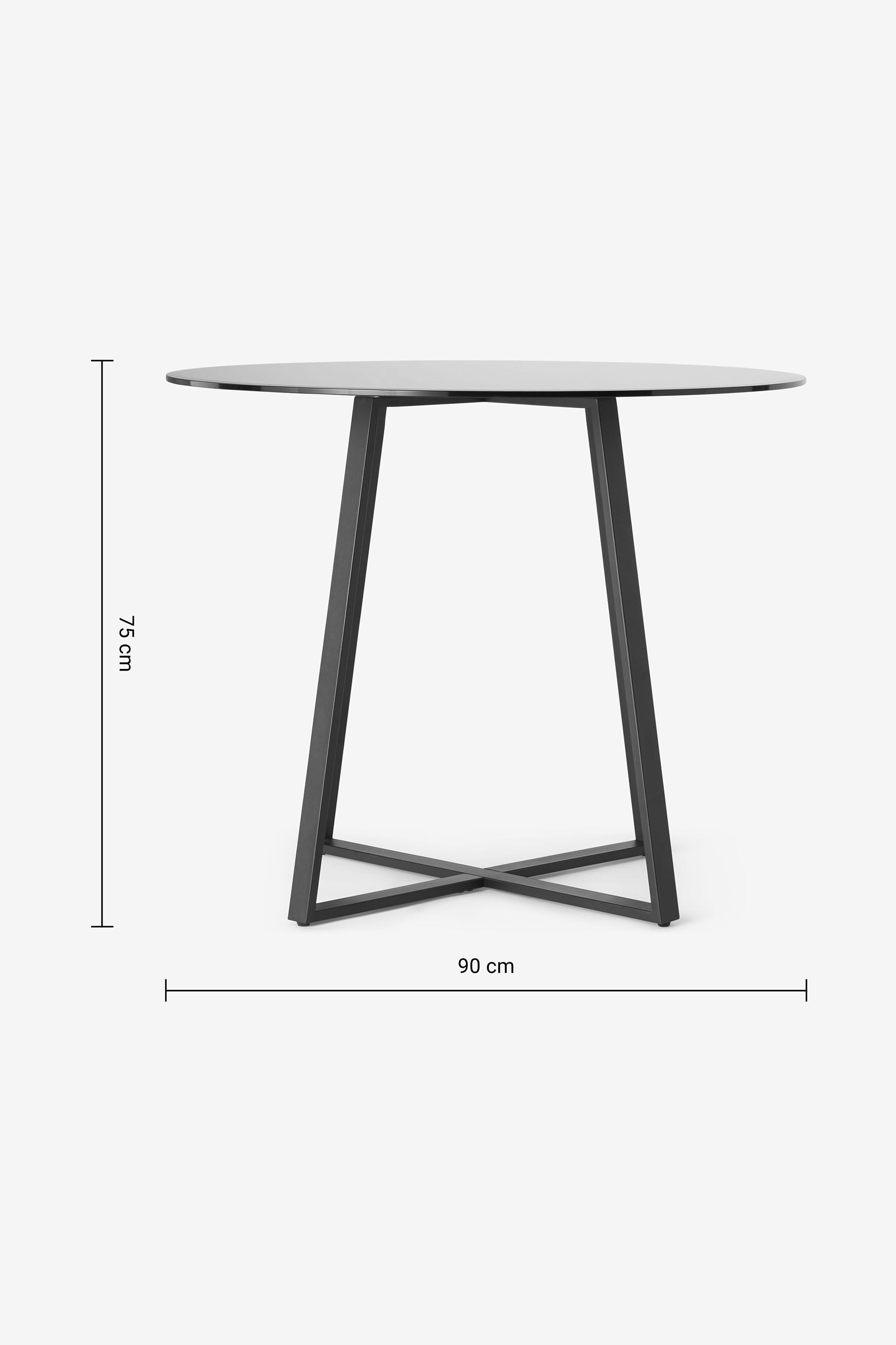 MADE.COM Black Smoked Glass Haku 2 Seater Round Dining Table