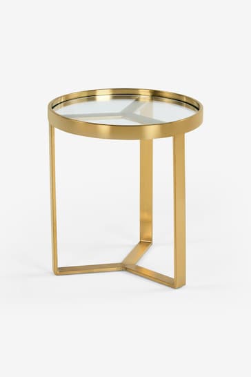 MADE.COM Brushed Brass/Glass Aula Side Table