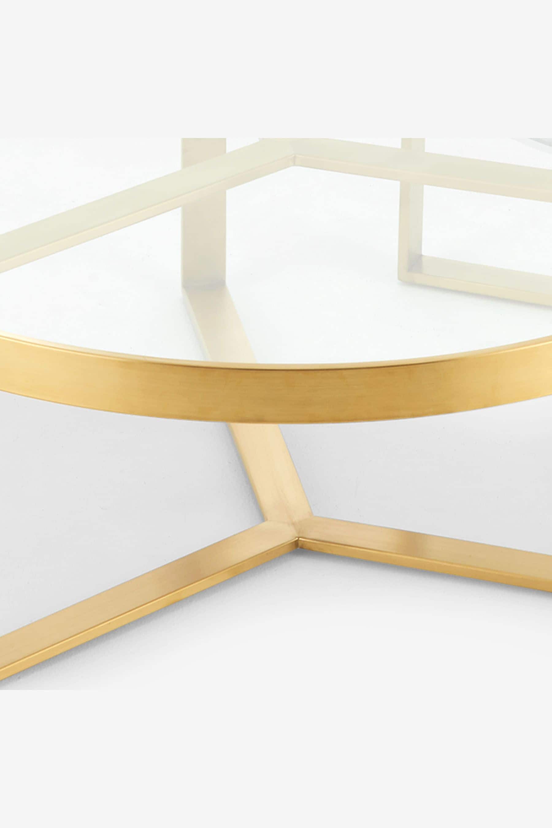 Buy MADE.COM Brushed Brass Glass Aula Nesting Round Coffee Table