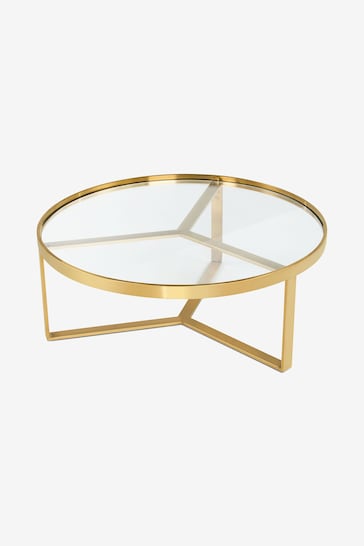 MADE.COM Brushed Brass/Glass Aula Round Coffee Table