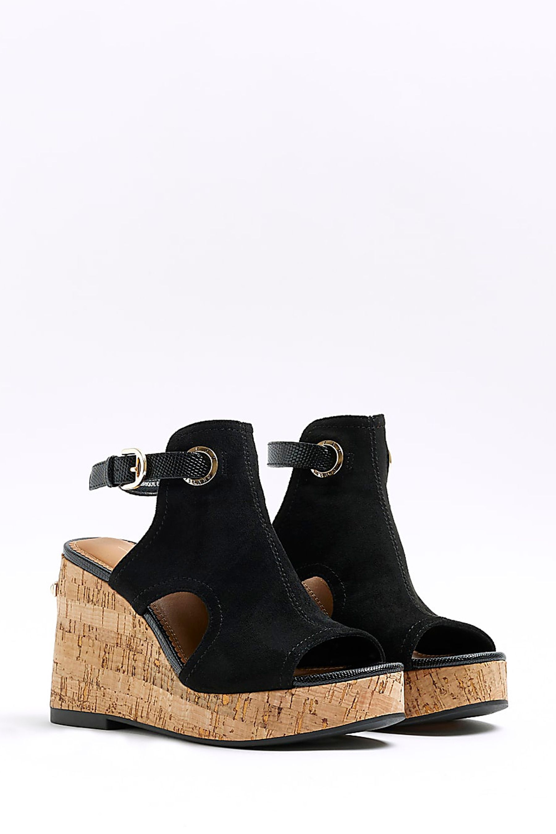River island black wedges sales