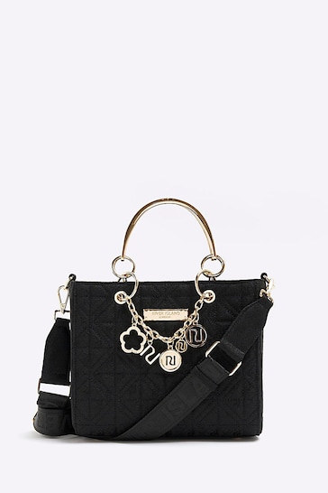 Buy River Island Black Jacquard Charm Tote from the Next UK online shop
